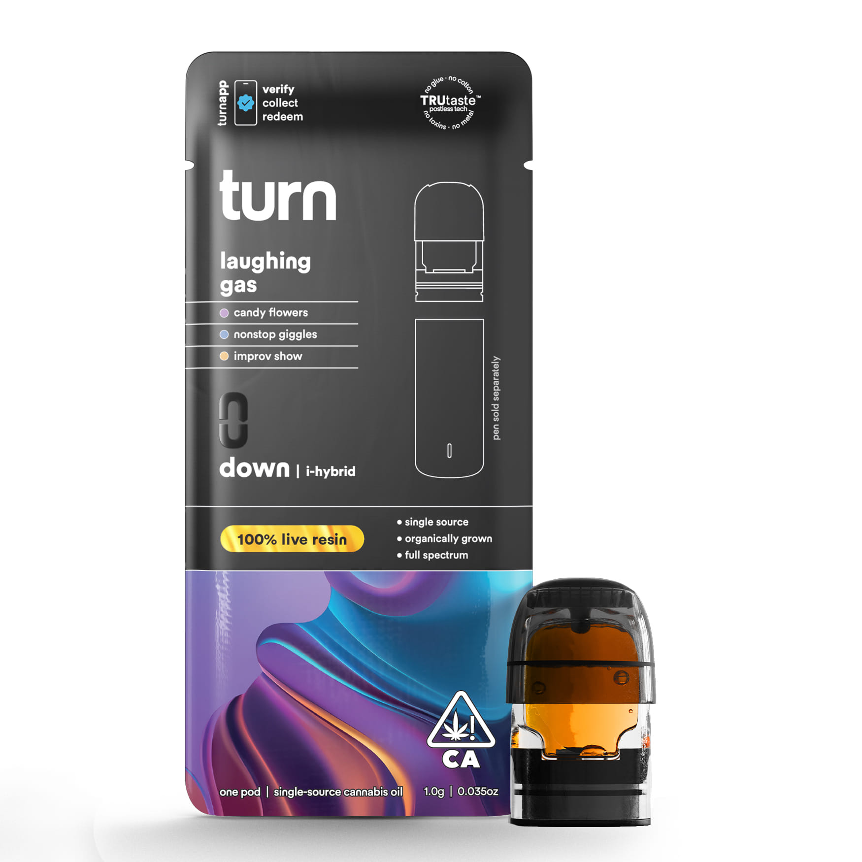 Laughing Gas (I/H) Live Resin Pod 1g - Turn - Laughing Gas (I/H) - $34.60 - Cartridges