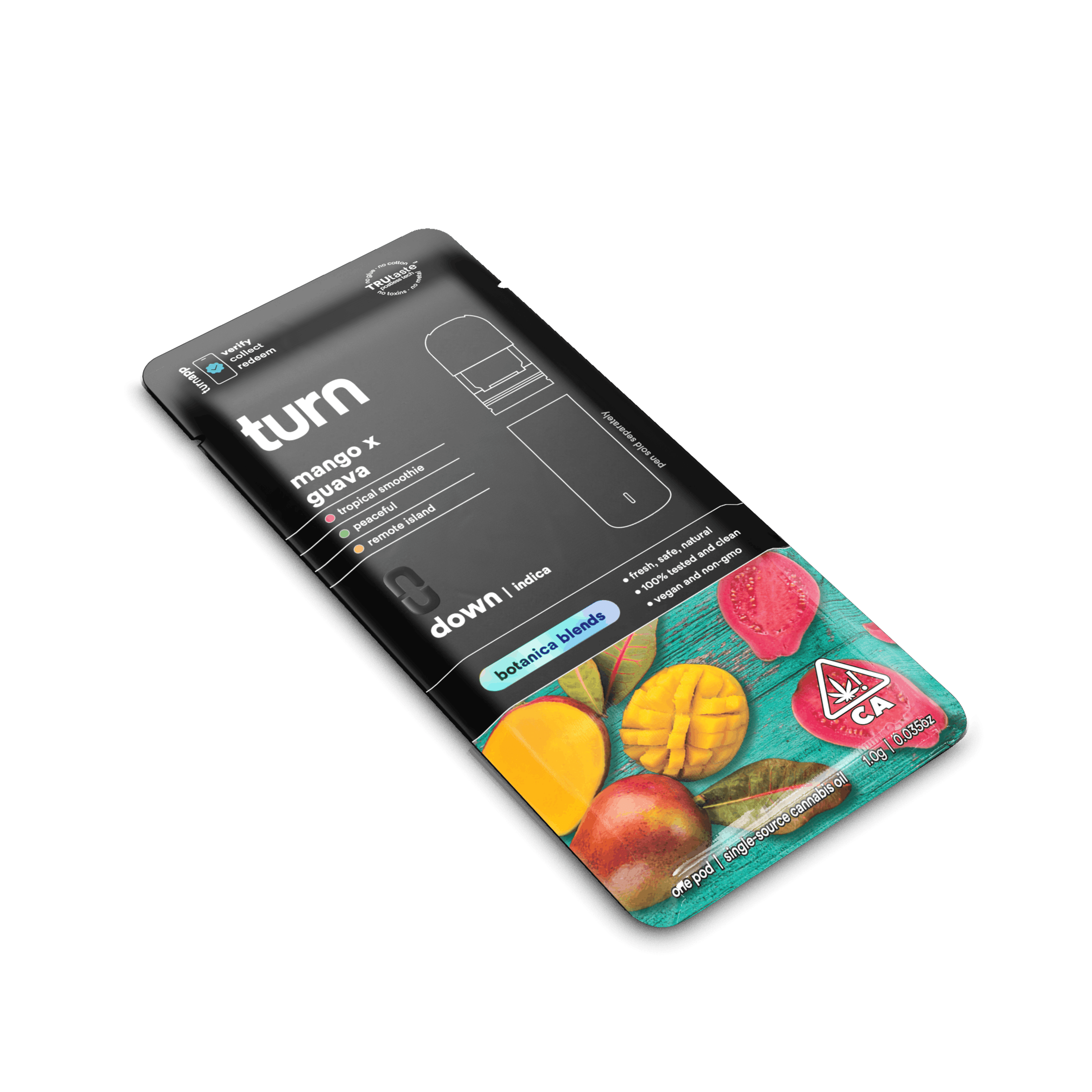 Turn Down Botanica Blends POD | 1g - Mango x Guava OG - Indica - Turn - - $26 - Vape Carts