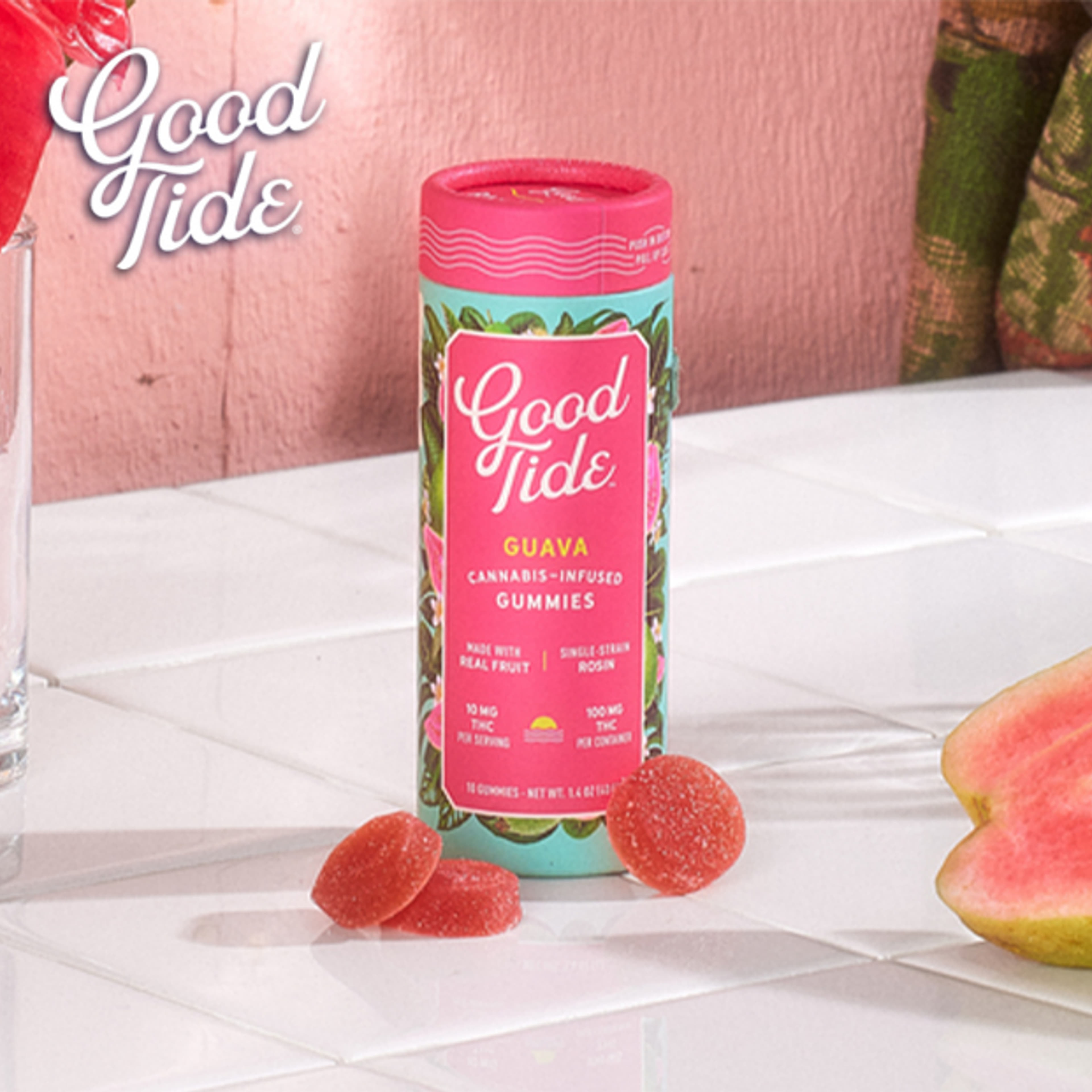 Good Tide - Guava - Rosin Gummies - 100mg THC - Good Tide - GUAVA - $14.99 - Edibles