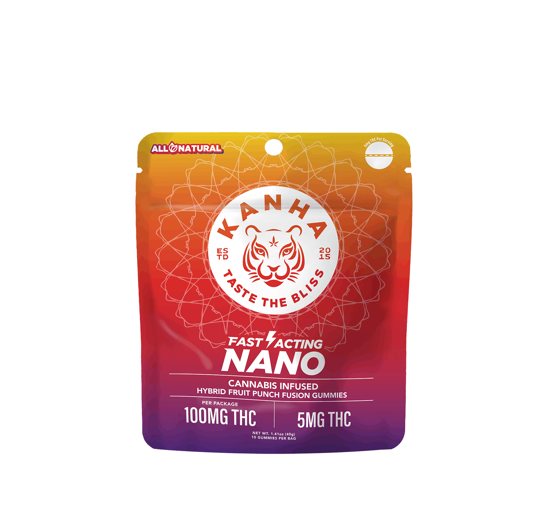 NANO Fruit Punch Fusion Hybrid Gummies - 100mg - Kanha Gummies -  - $20 - Edibles