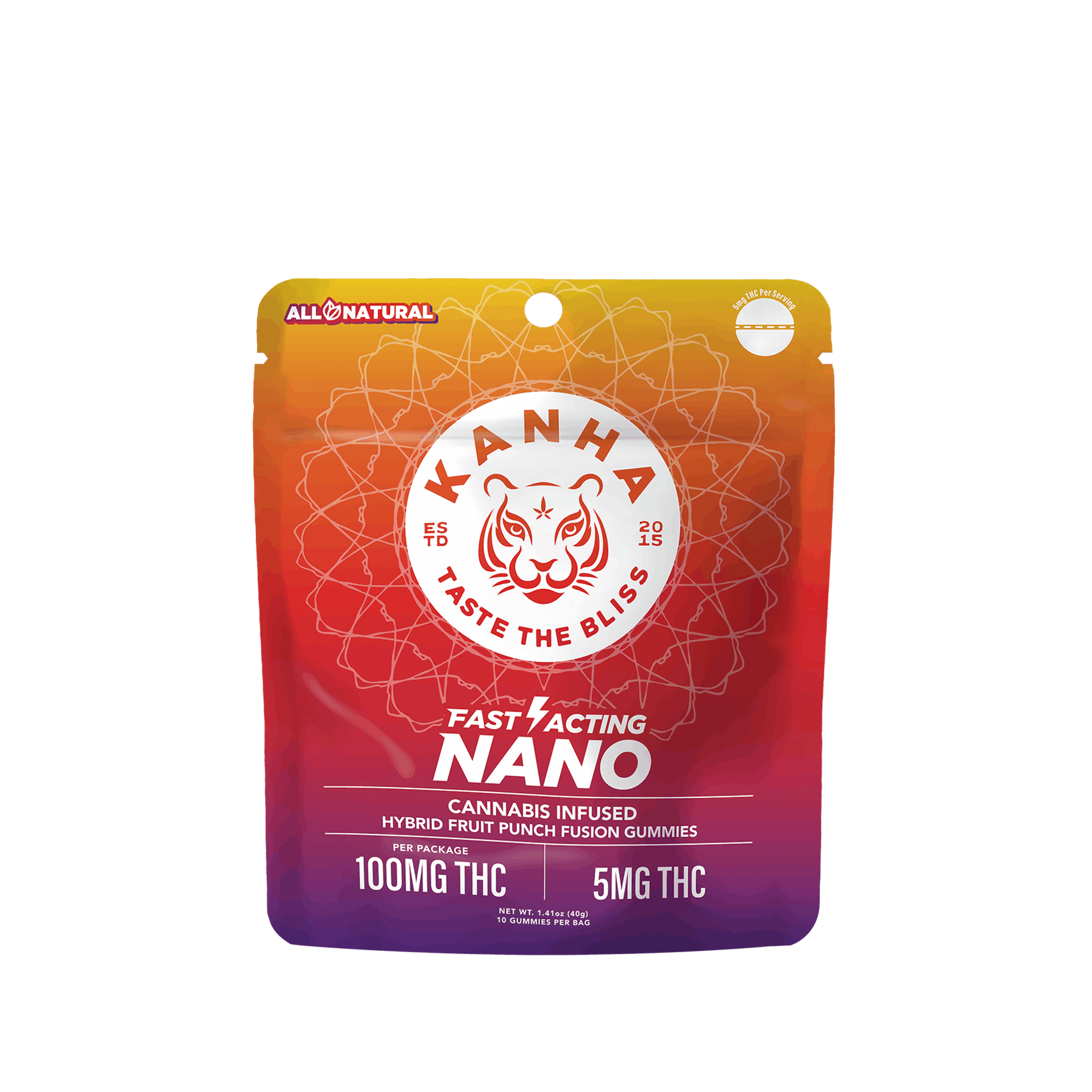 NANO Fruit Punch Fusion Hybrid Gummies - 100mg - Kanha Gummies - - $20 - Edibles