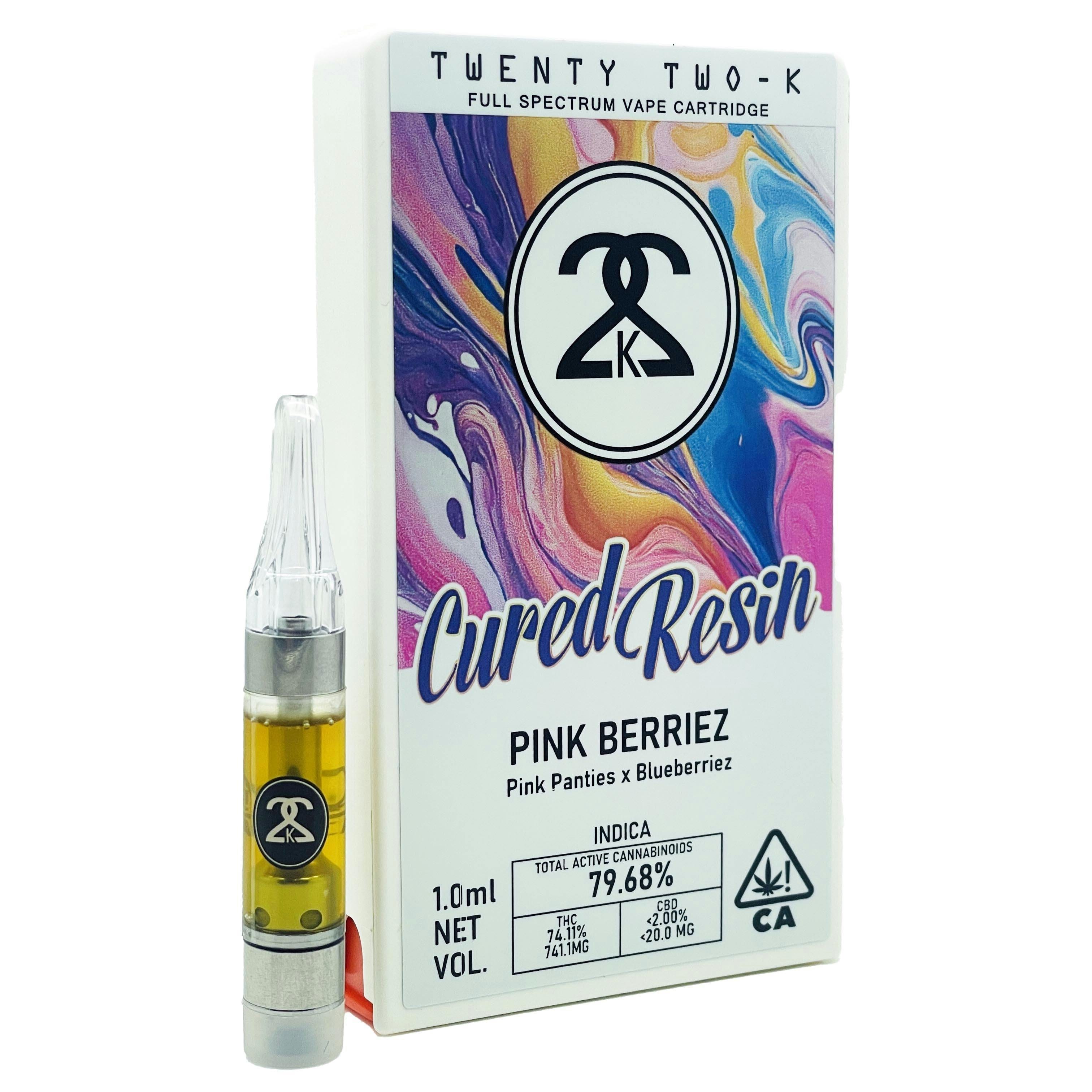 Premium Cart: Pink Berriez (Cured Resin) - 1g - Twenty Two K / 22k -  - $35 - Cartridges / Pens