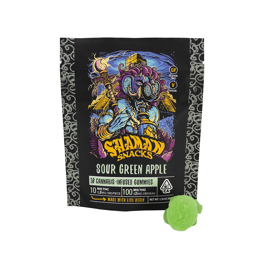 SOUR GREEN APPLE SHAMAN - SHAMAN -  - $12 - Edibles