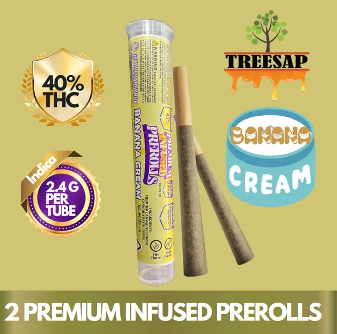 Treesap | 1.2gx2pk - Banana Cream- Infused Pre-Rolls - Treesap -  - $14.75 - Pre-Rolls
