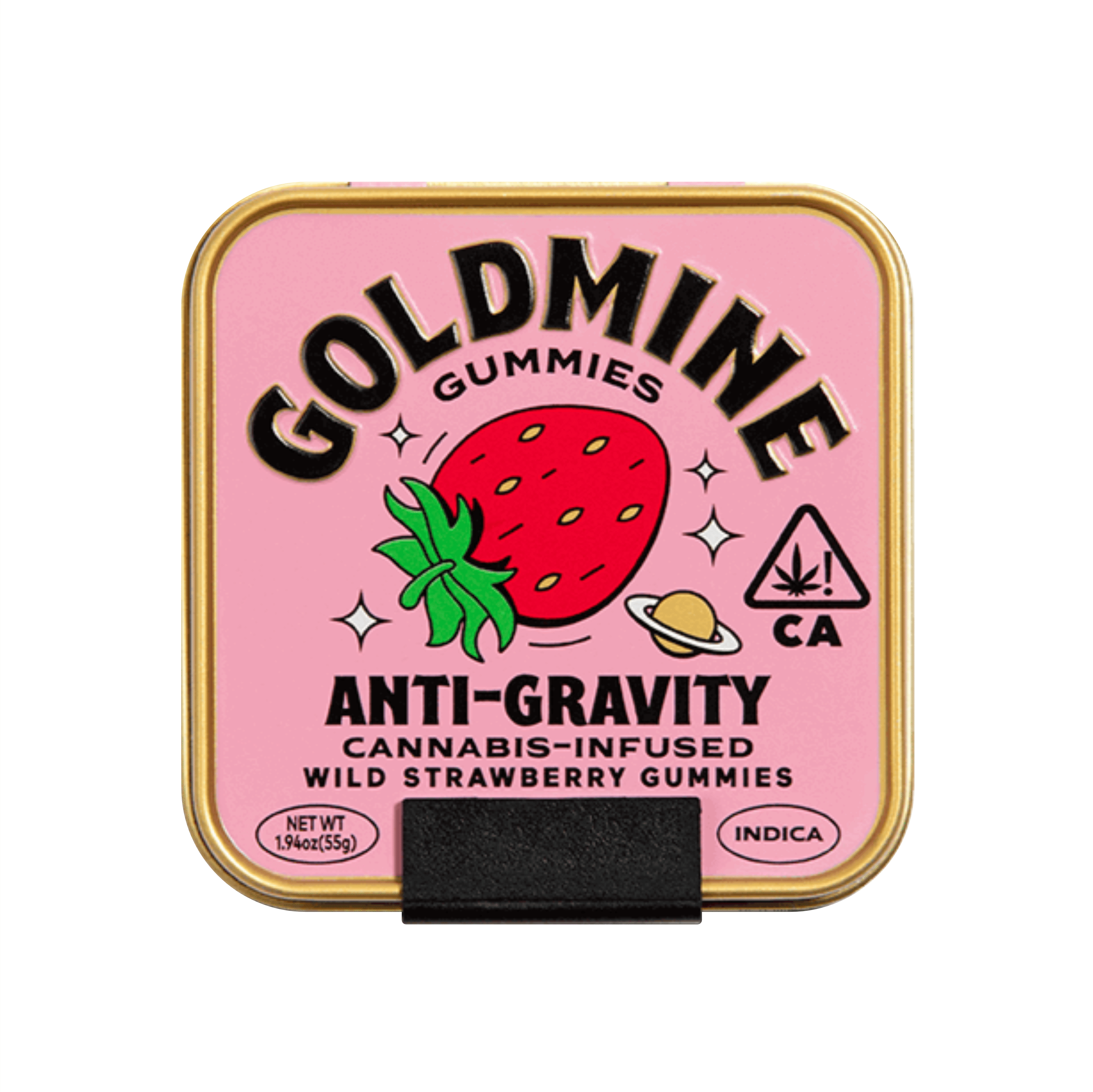 Tin: "Anti-Gravity" Wild Strawberry Gummies - 100mg - Goldmine Gummies -  - $16 - Edibles