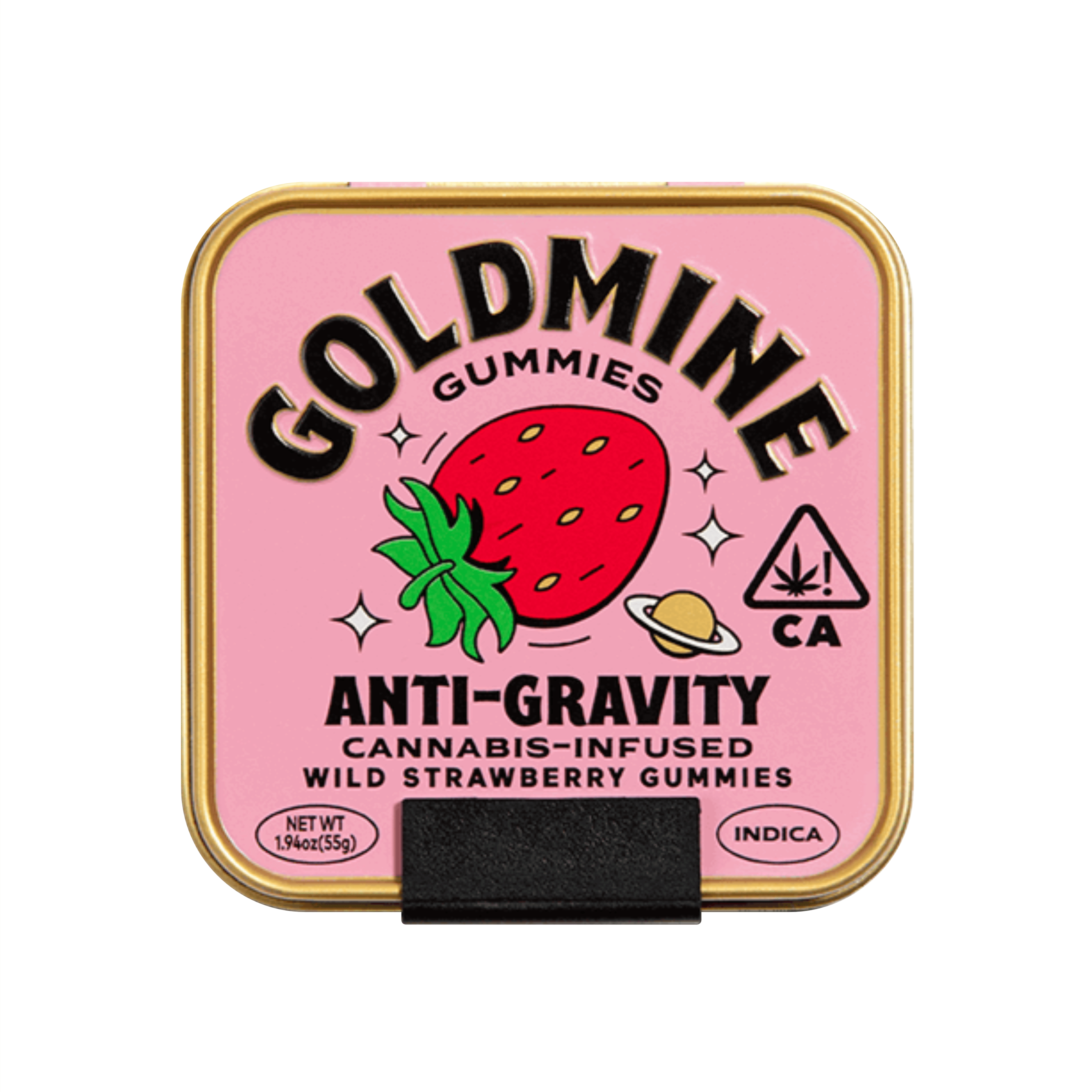 Tin: "Anti-Gravity" Wild Strawberry Gummies - 100mg - Goldmine Gummies - - $16 - Edibles