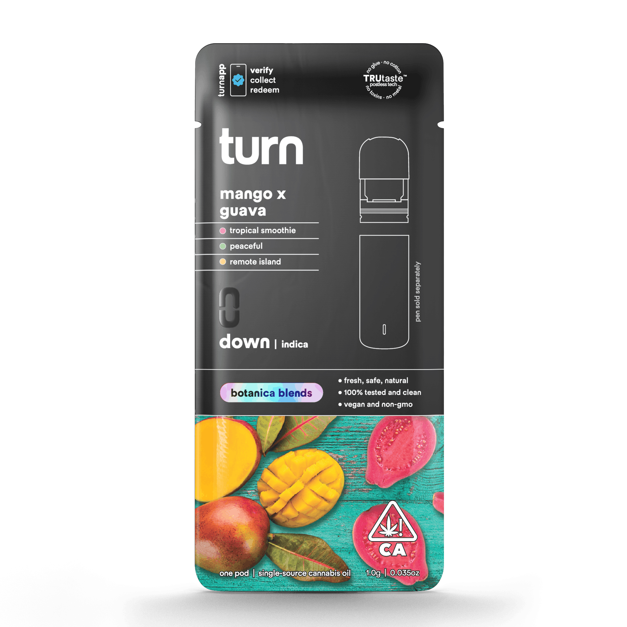 Turn Down Botanica Blends POD | 1g - Mango x Guava OG - Indica - Turn -  - $26 - Vape Carts