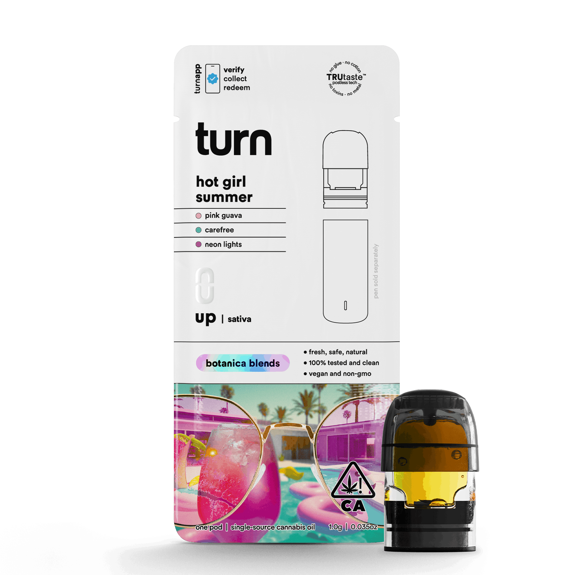 Turn Up Botanica Blends POD | 1g - Hot Girl Summer - Sativa - Turn -  - $26 - Vape Carts