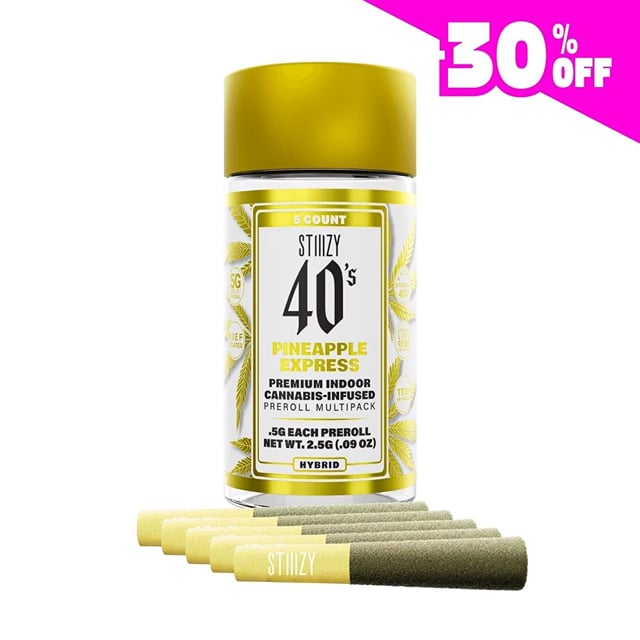 40's Infused Prerolls 5pk (2.5g) - Pineapple Express