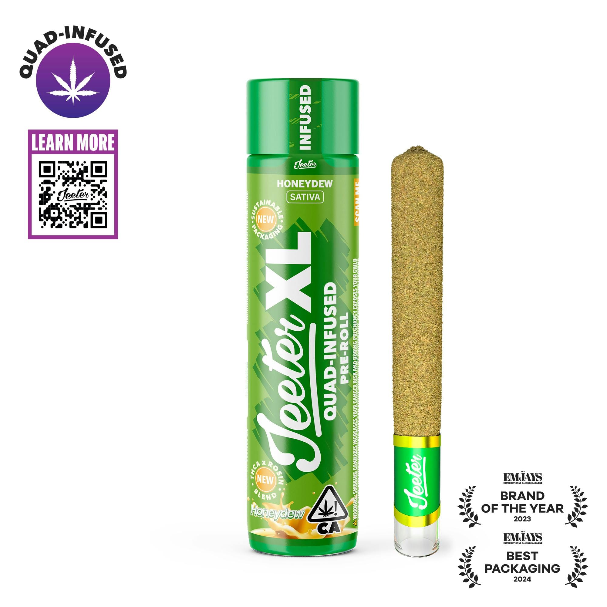 Jeeter — Quad Infused Pre-Roll - XL Honeydew