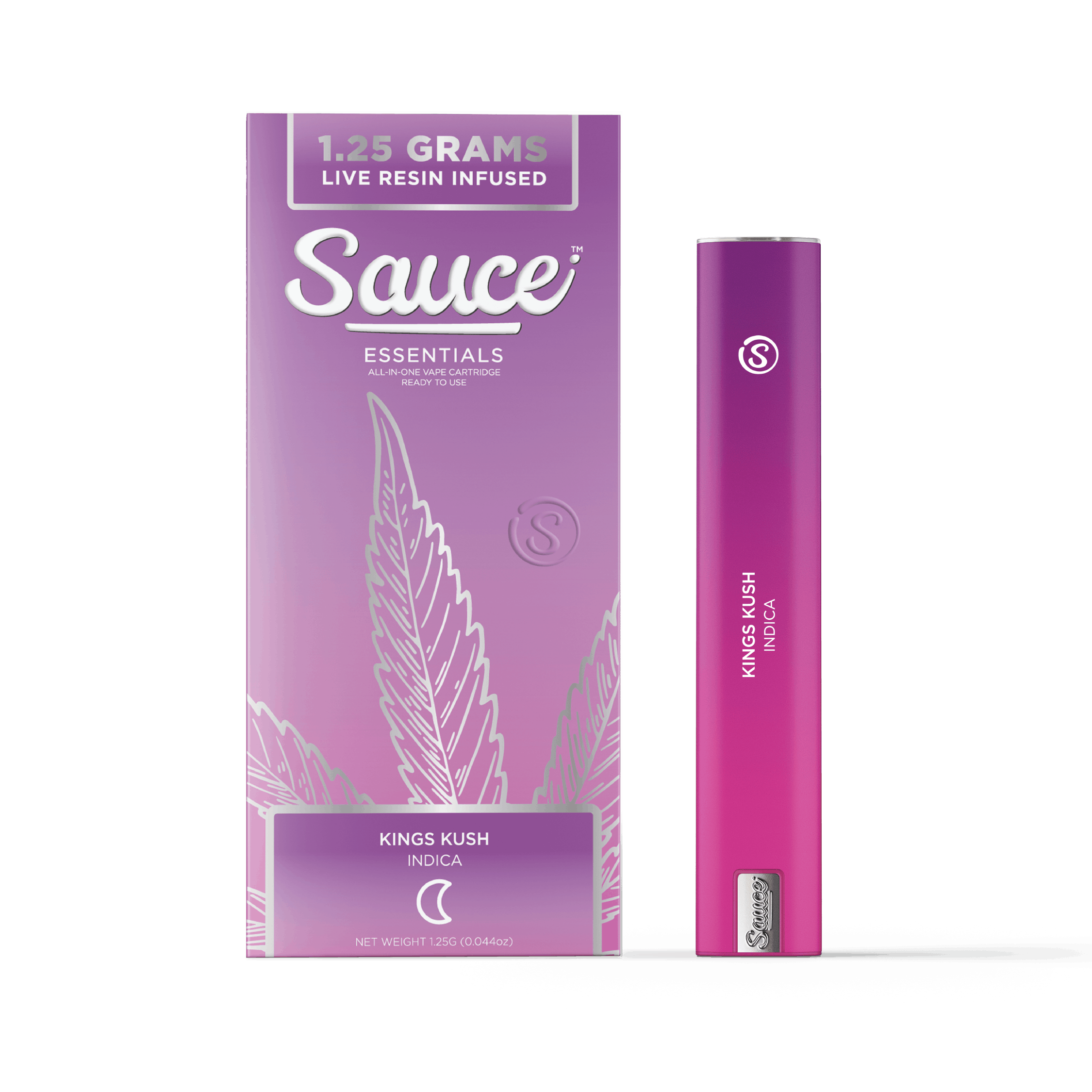 King's Kush - Live Resin - Disposable - Sauce Essentials - 1.25 Gram - $41.99 - Disposable Vape (All-In-One, Battery Built-In)
