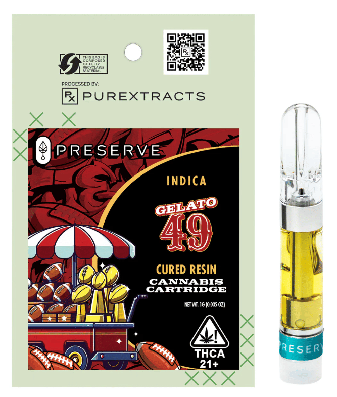 Preserve Oil Cartridge 1g - PUREXTRACTS - Gelato 49 (I) - $35.99 - Concentrates