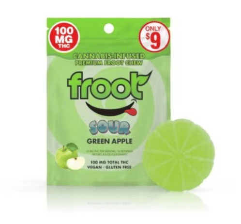 Froot: Sour Green Apple Gummy - 100mg Single Cut-to-Dose