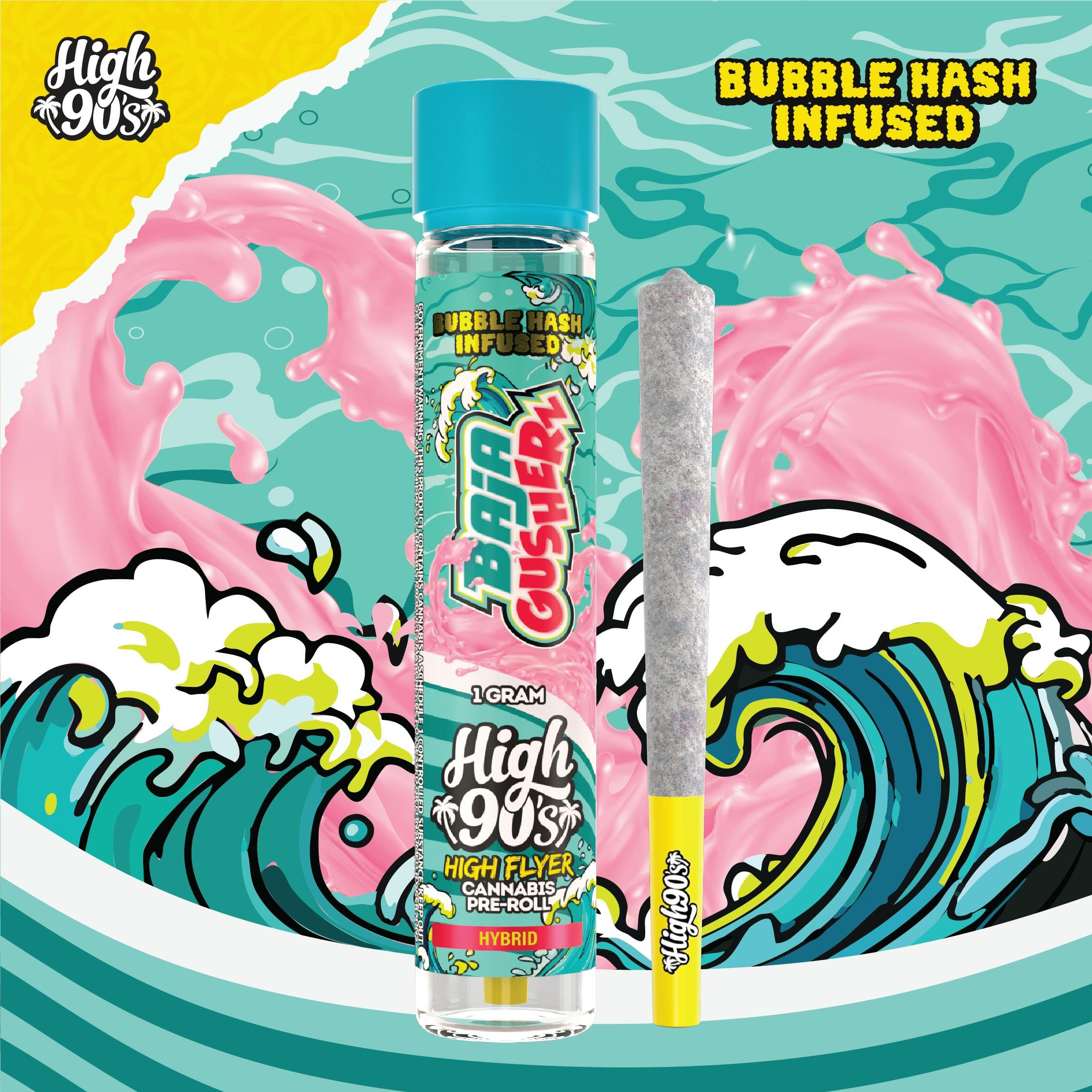 High 90s : Baja Gusherz 1g High Flyer Bubble Hash Infused Pre-Roll - HIGH 90s -  - $13 - Infused Pre-Rolls