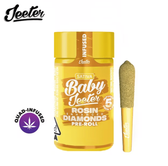 Baby Infused Jeeter - Blue Dream - Rosin Enhanced Diamonds Pre-Rolls - (5 Pack) - 2.5g
