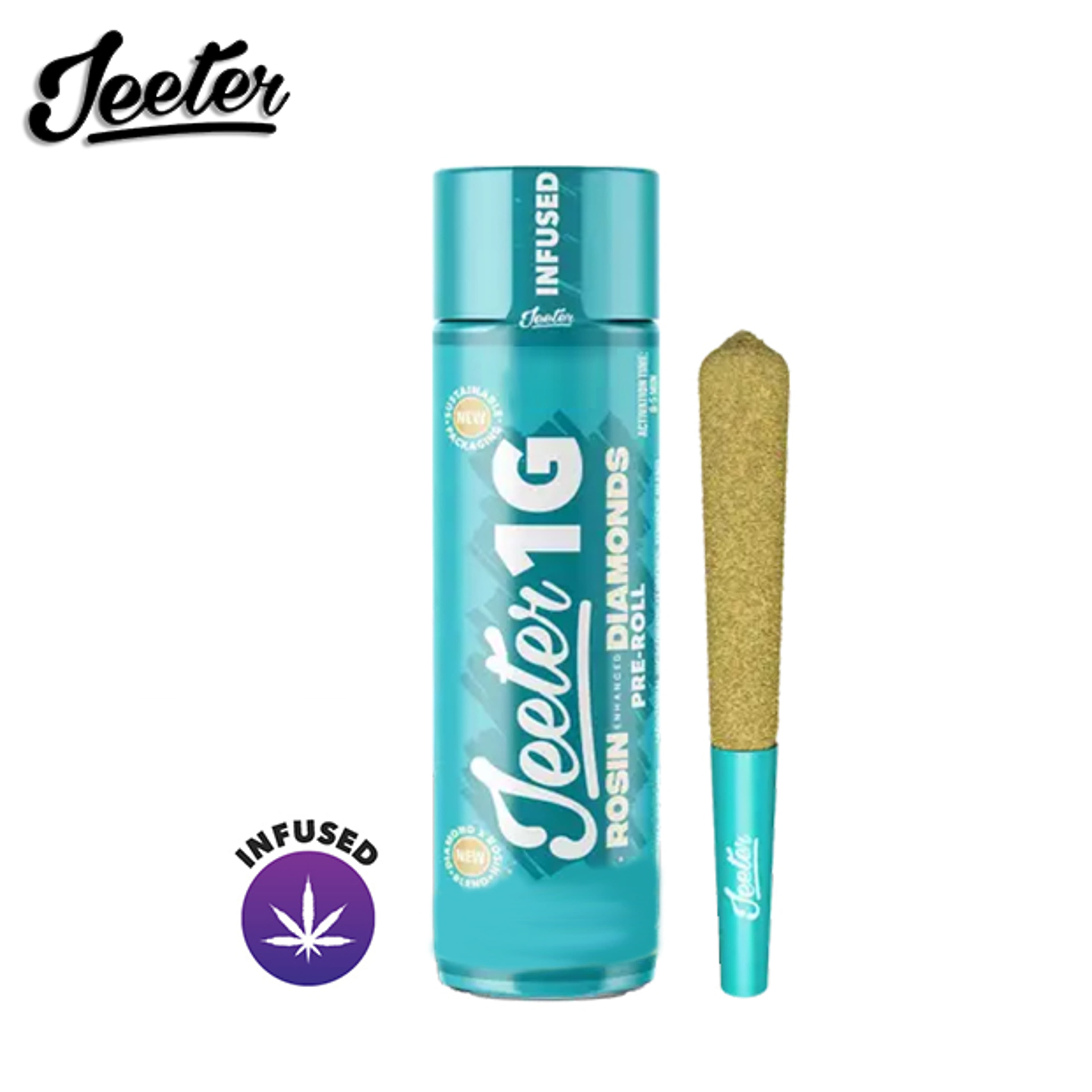 Infused Jeeter - Grapefruit Romulan - Rosin Enhanced Diamonds Pre-Roll - 1g - Jeeter - Rosin Enhanced 1g - $13.99 - Pre-Rolls