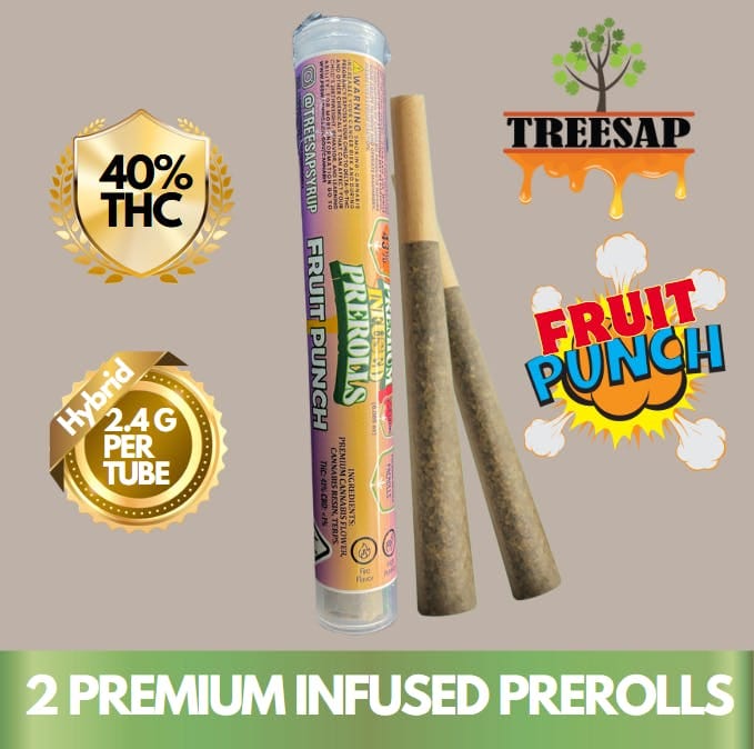 Treesap | 1.2gx2pk - Fruit Punch - Infused Pre-Rolls - Treesap -  - $14.75 - Pre-Rolls