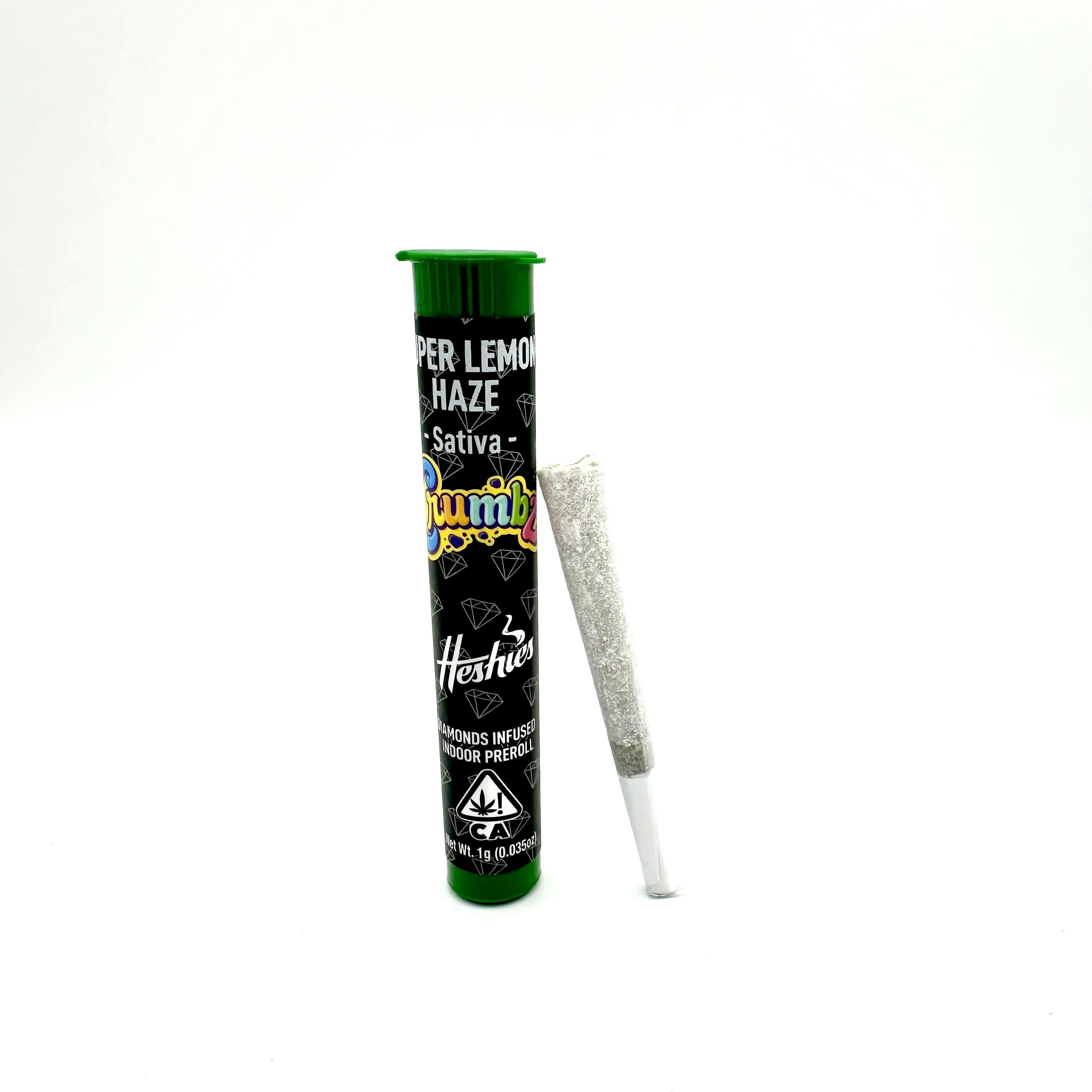 CRUMBZ: Super Lemon Haze (S) Diamond Infused Pre Roll - 1g - CRUMBZ -  - $14 - Infused Pre-Rolls