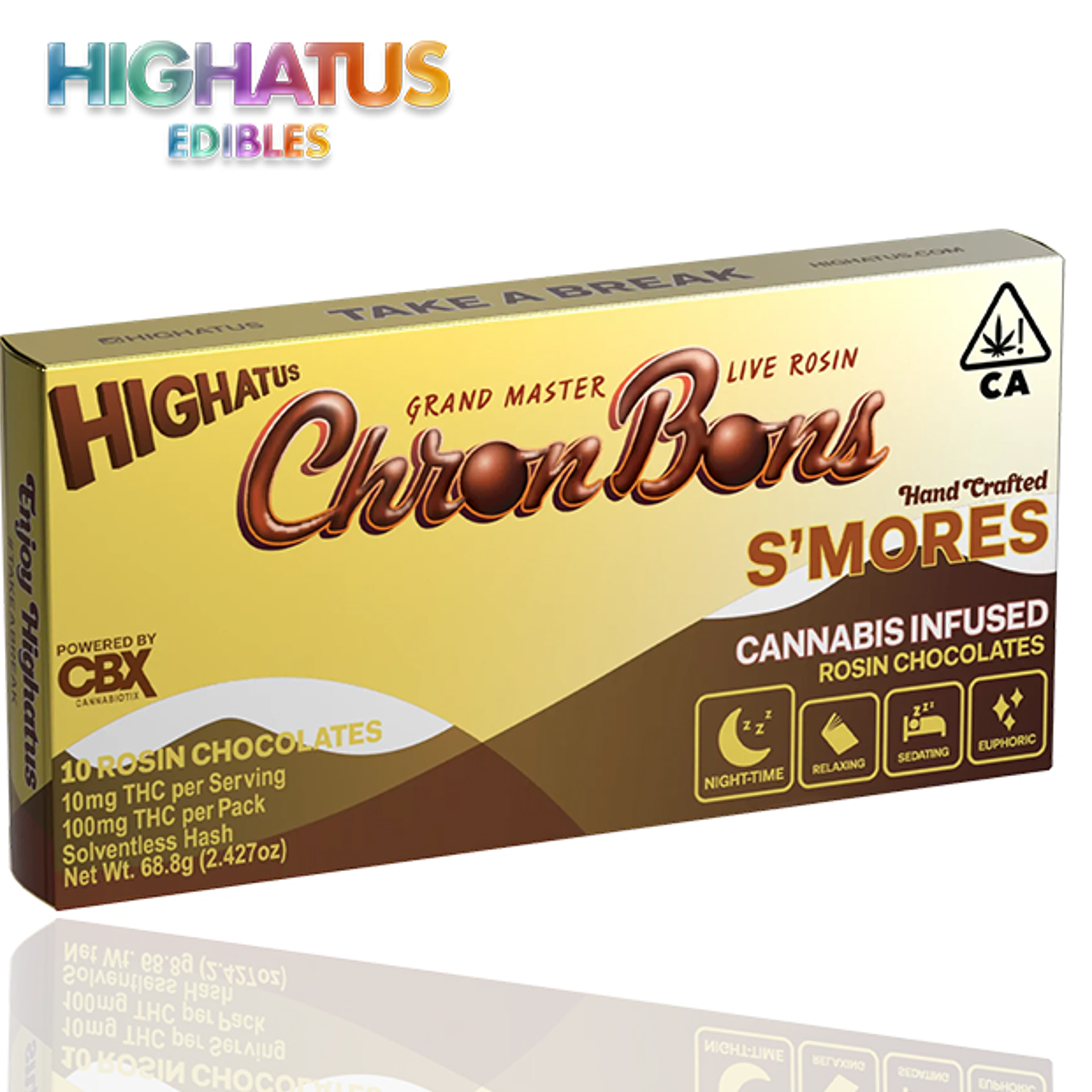 Chron Bons - S'mores Rosin Chocolate - 100mg - Highatus - - $21.99 - Edibles