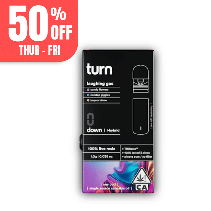 Turn Down Live Resin POD | 1g - Laughing Gas - Indica Hybrid - Turn -  - $36 - Vape Carts
