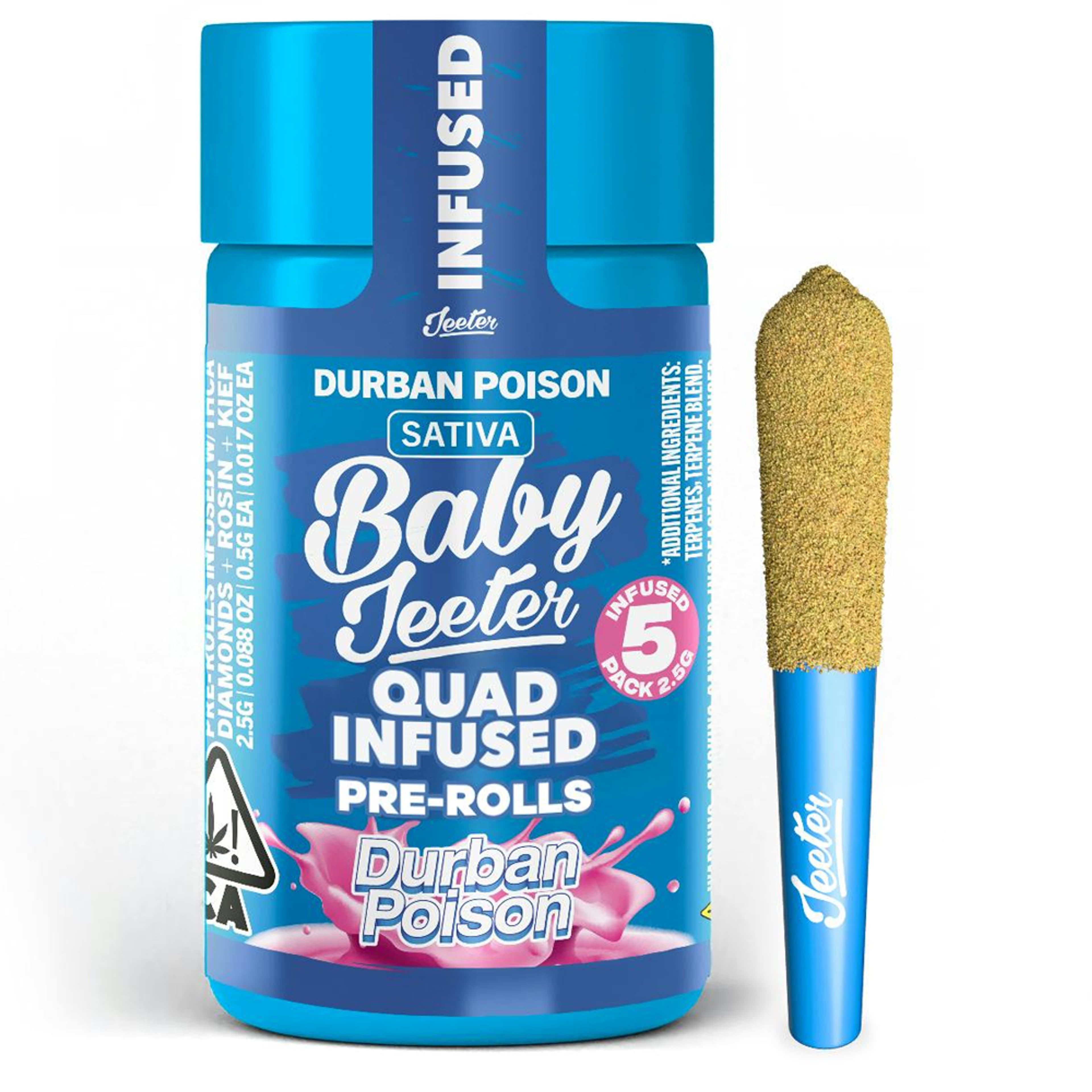 Durban Poison (S) Baby Infused - 5pk *B2G1 EVERYDAY* - Jeeter - Durban Poison (S) 5pk - $31.49 - Pre-Rolls