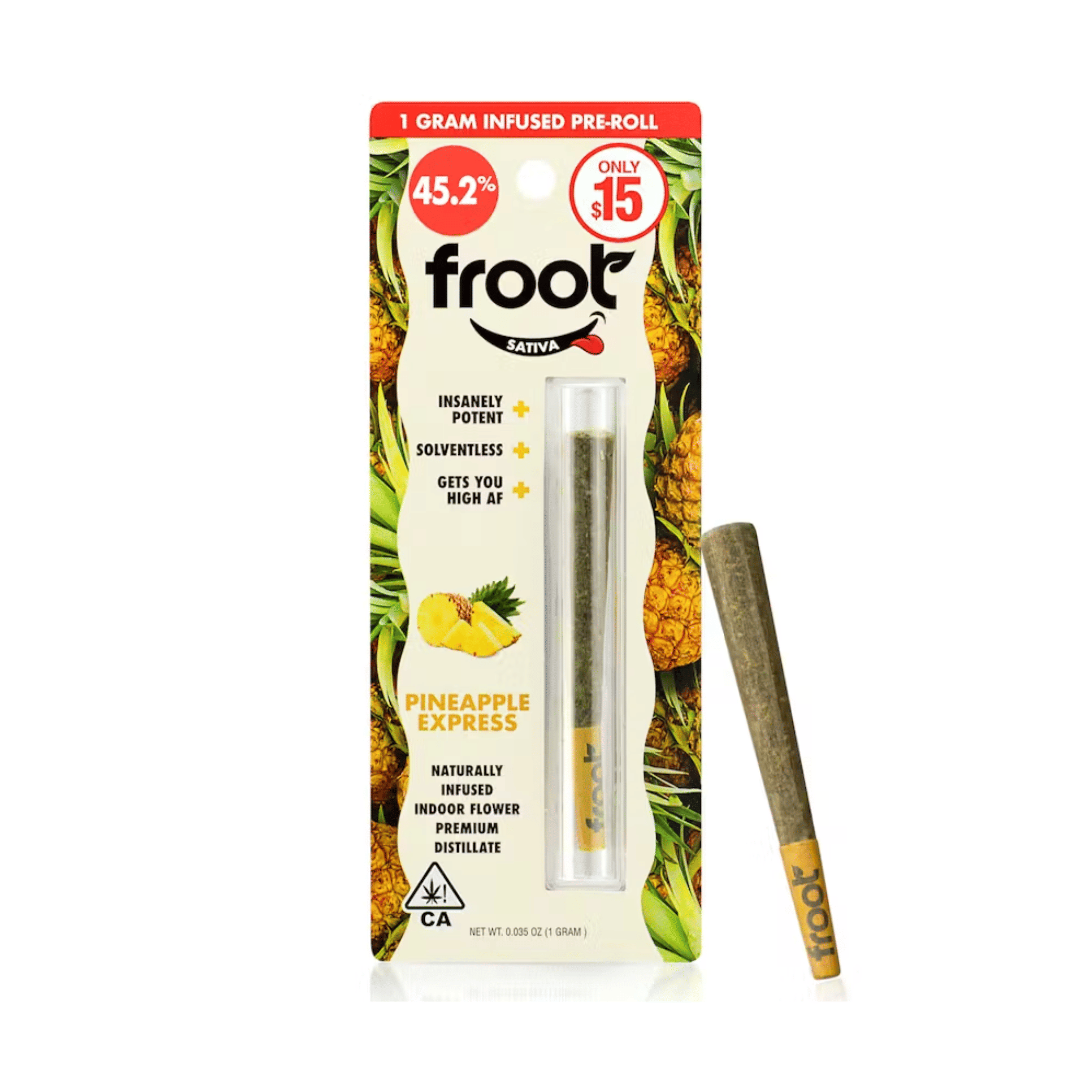 Pineapple Express Infused Pre-Roll - 1g - Froot -  - $15 - Infused Pre-Rolls