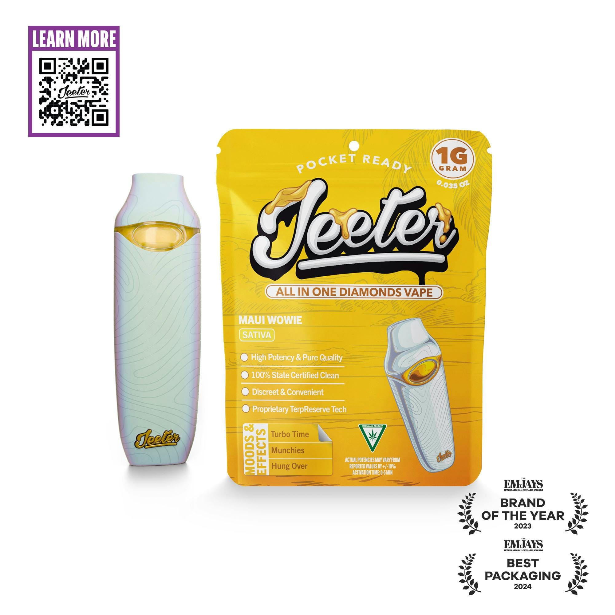 Jeeter: Maui Wowie (S) All-In-One Diamonds Disposable - 1g - Jeeter -  - $35 - Disposables