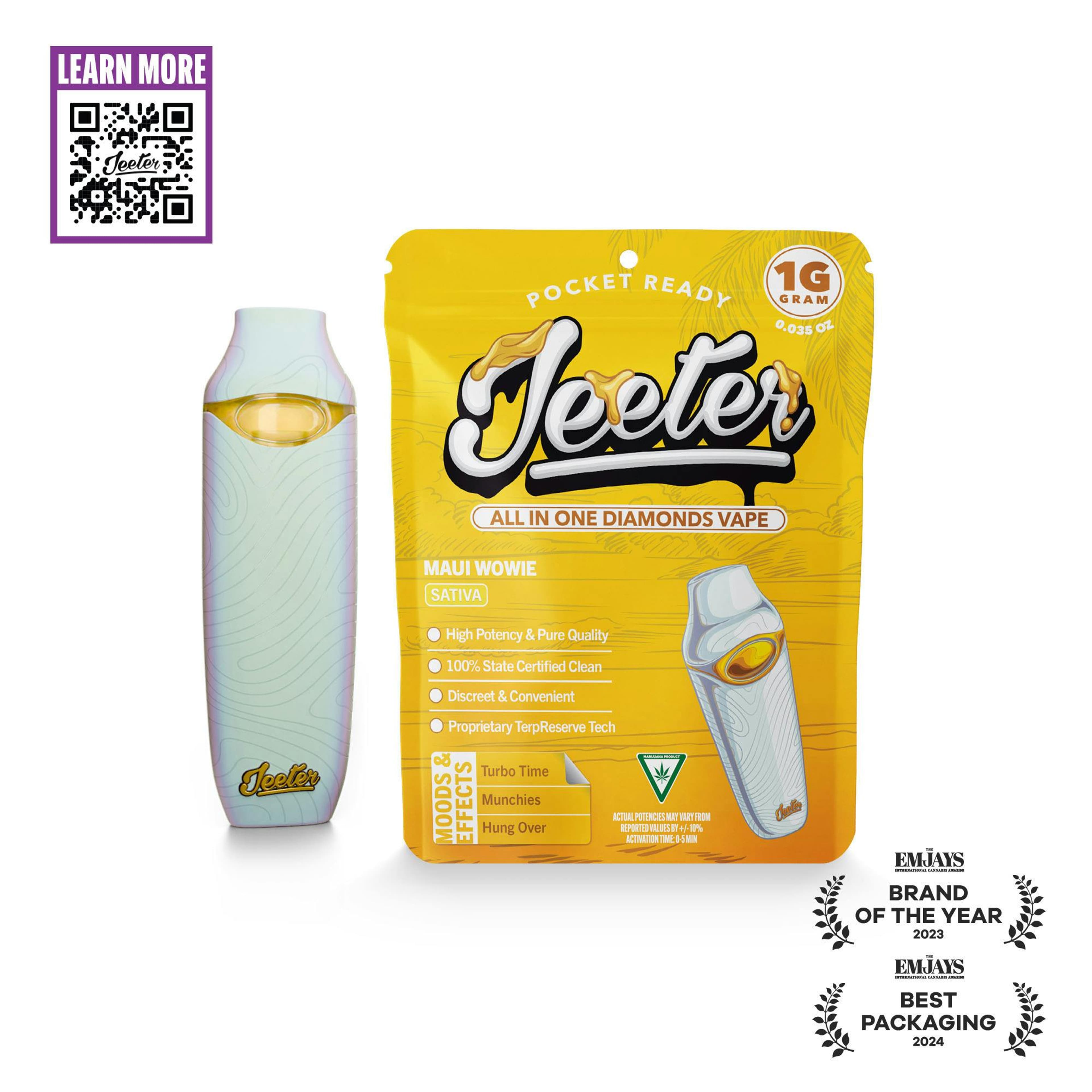Jeeter: Maui Wowie (S) All-In-One Diamonds Disposable - 1g - Jeeter - - $35 - Disposables