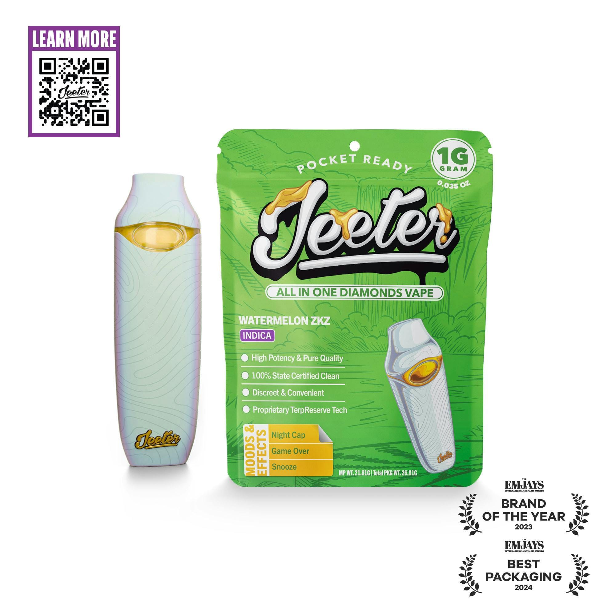 Jeeter | 1g - Watermelon ZKZ - AIO - Indica - Jeeter -  - $30 - All-In-Ones