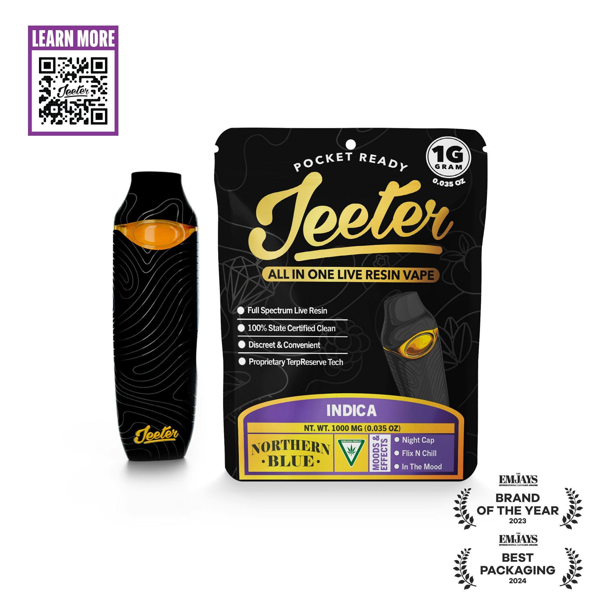 Northern Blue 1g Live Resin AIO Vape - Jeeter -  - $36 - Ready To Use Vapes