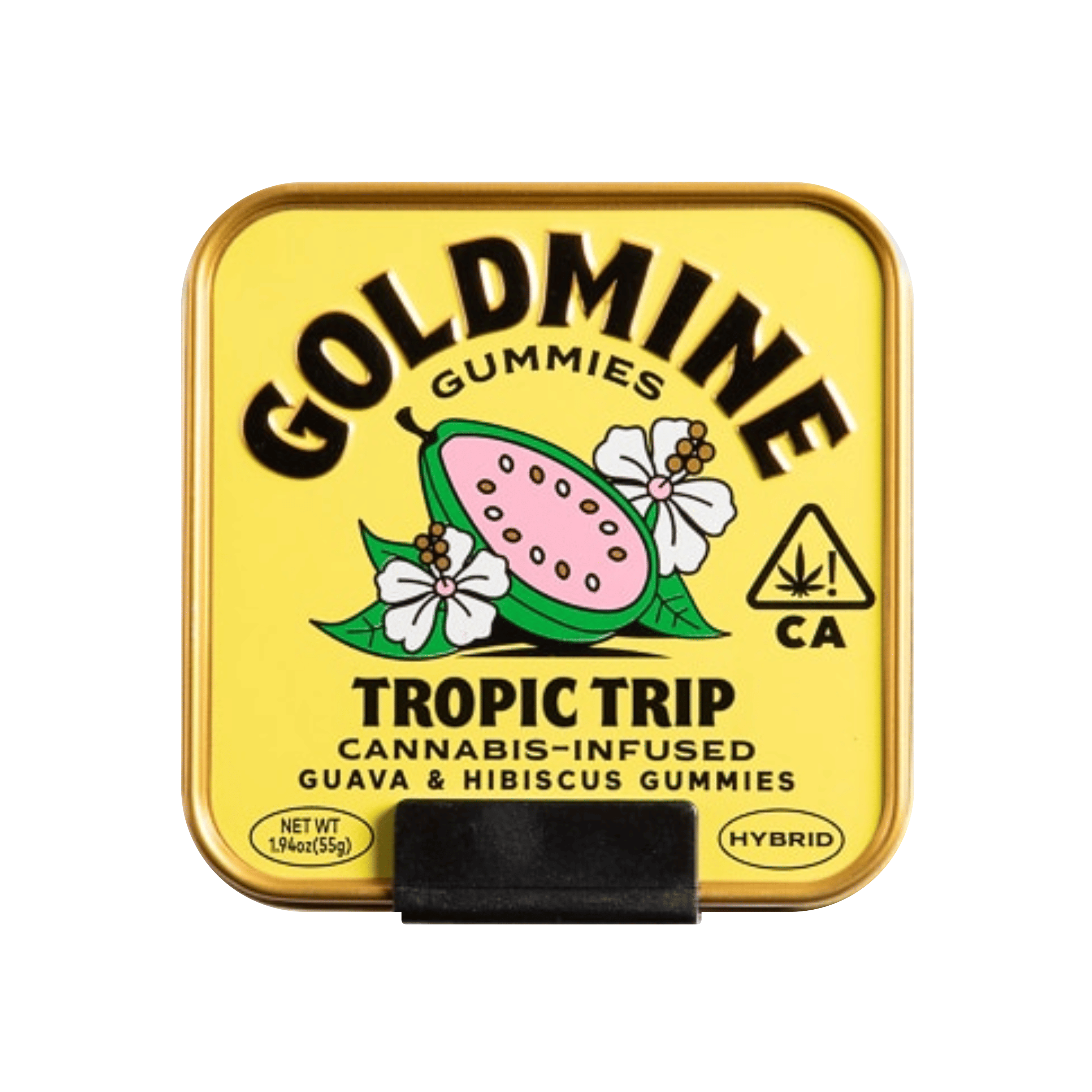 Tin: "Tropic Trip" Guava Hibiscus Gummies - 100mg - Goldmine Gummies -  - $16 - Edibles