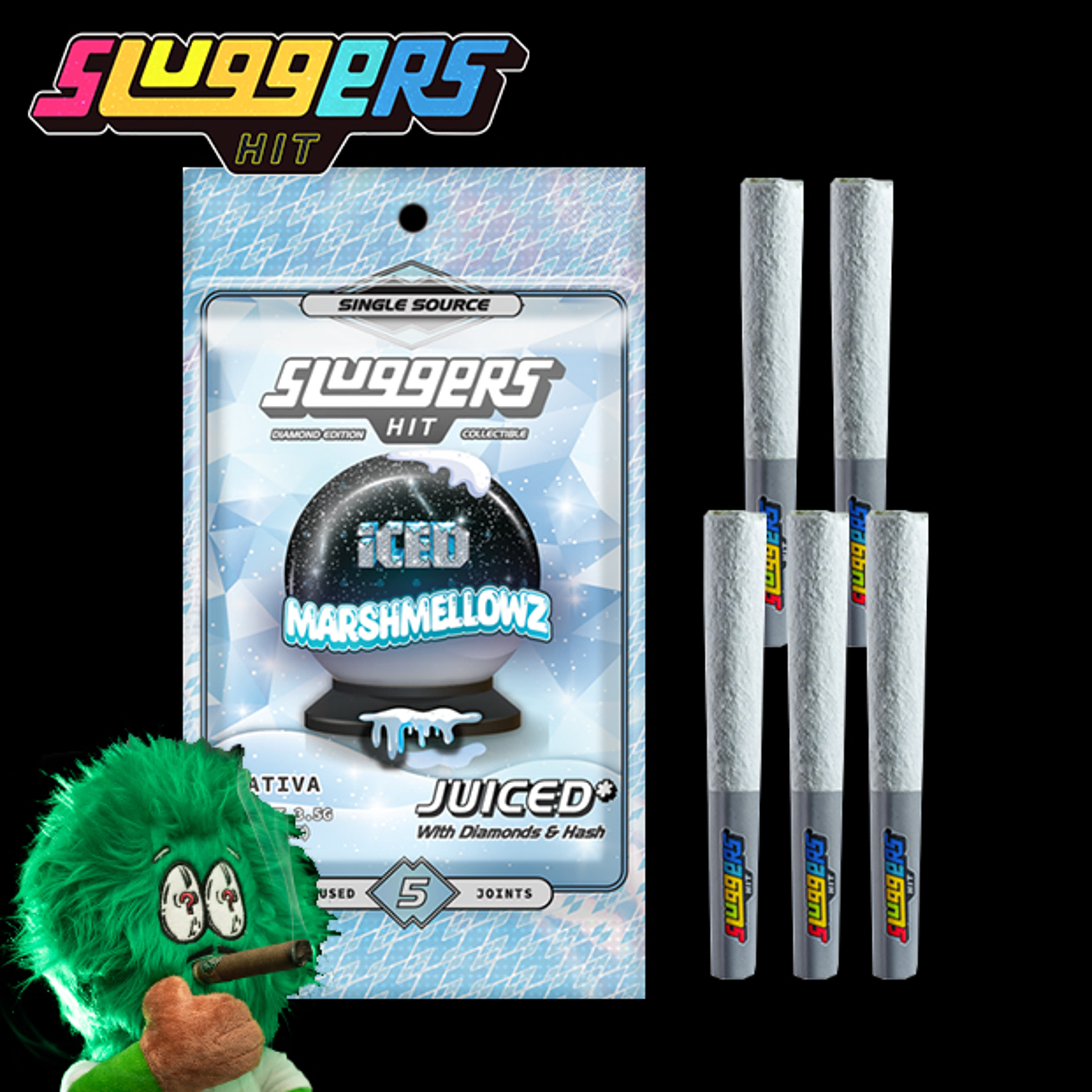 Sluggers - Iced Marshmellowz - Diamond Edition - Infused Pre-Rolls (5 Pack) - 3.5g - Sluggers - 5 Pack - $35.99 - Pre-Rolls
