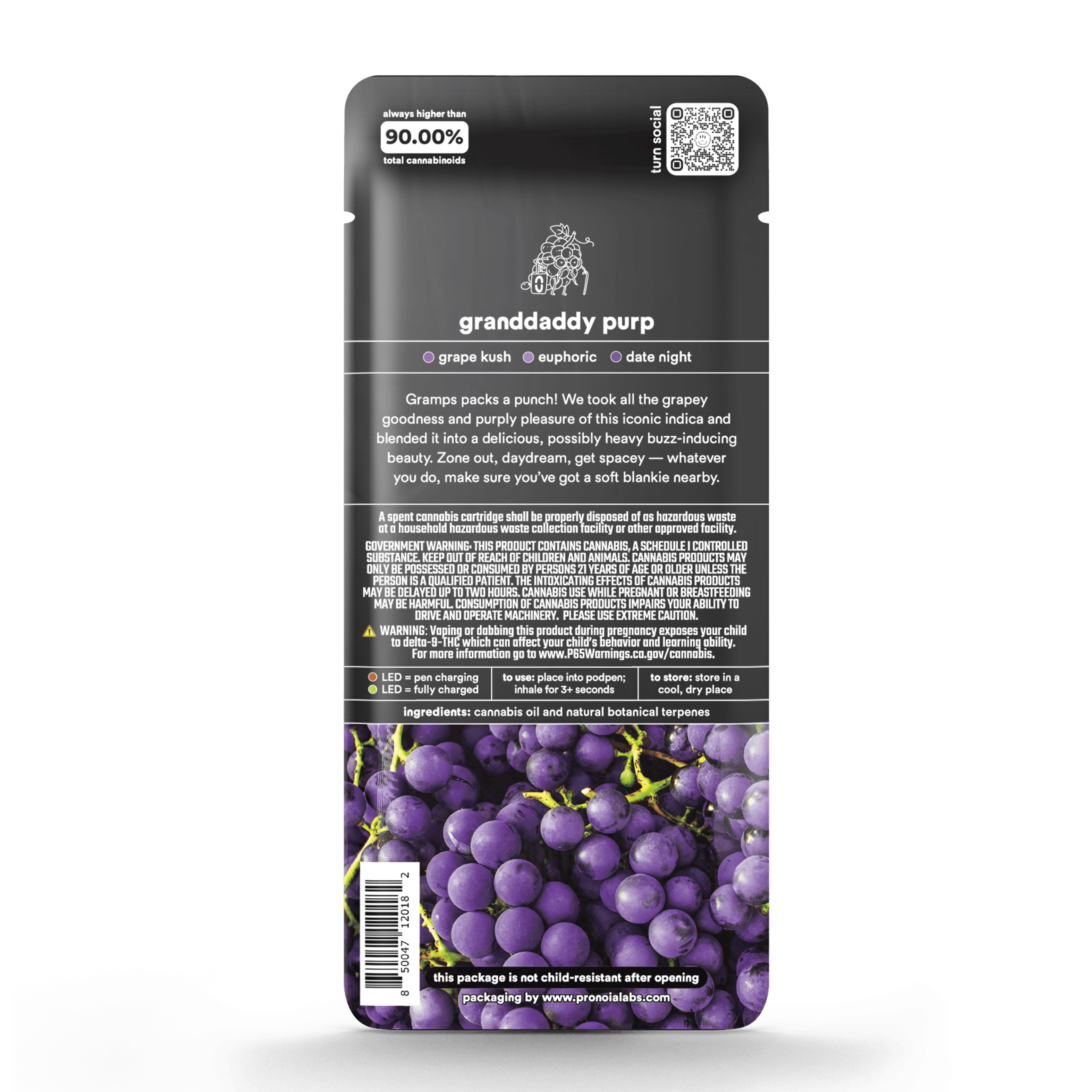 Turn Down Botanica Blends POD | 1g - Granddaddy Purp - Indica - Turn - - $26 - Vape Carts