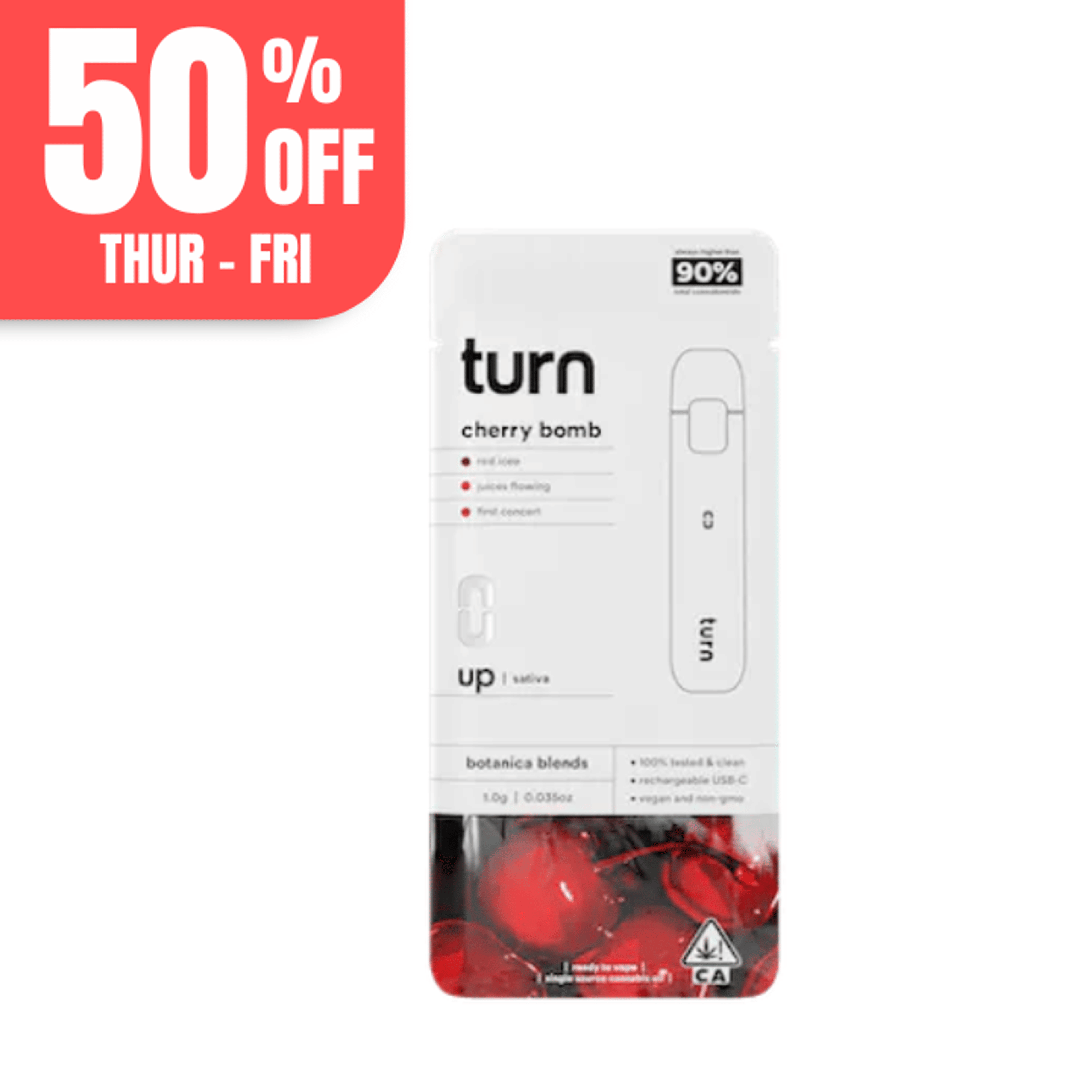 Turn Up Botanica Blends AIO | 1g - Cherry Bomb - Sativa - Turn - - $27 - All-In-Ones