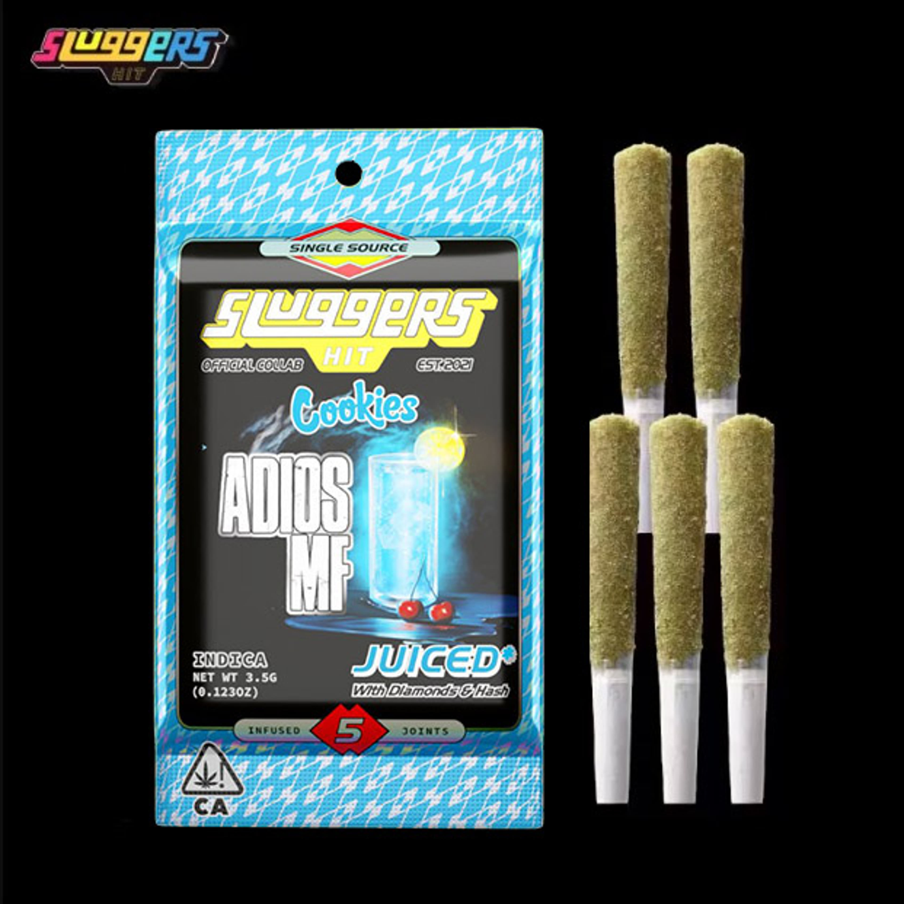 Sluggers x Cookies - Adios MF - Infused Pre-Rolls (5 Pack) - 3.5g - Sluggers - 5 Pack - $35.99 - Pre-Rolls