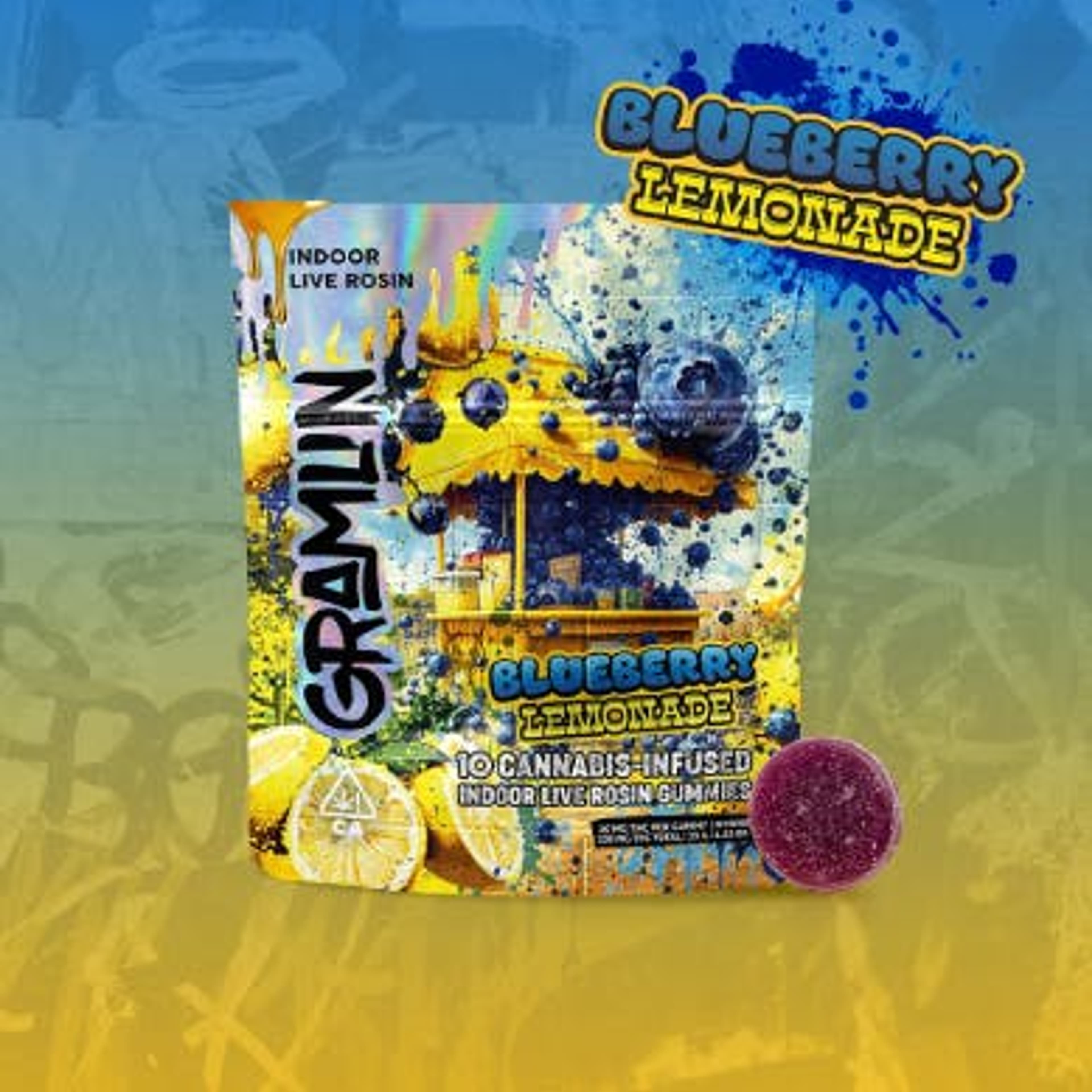 Blueberry Lemon Edible 100mg (10ct) - Gramlin - - $10.80 - Edibles
