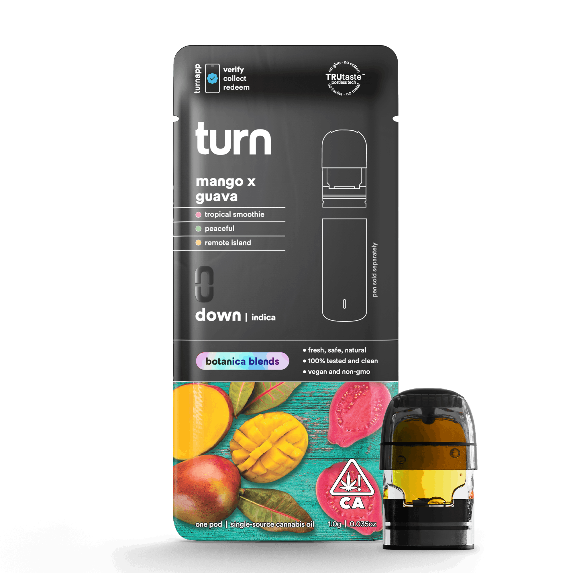 Turn Down Botanica Blends POD | 1g - Mango x Guava OG - Indica - Turn -  - $26 - Vape Carts