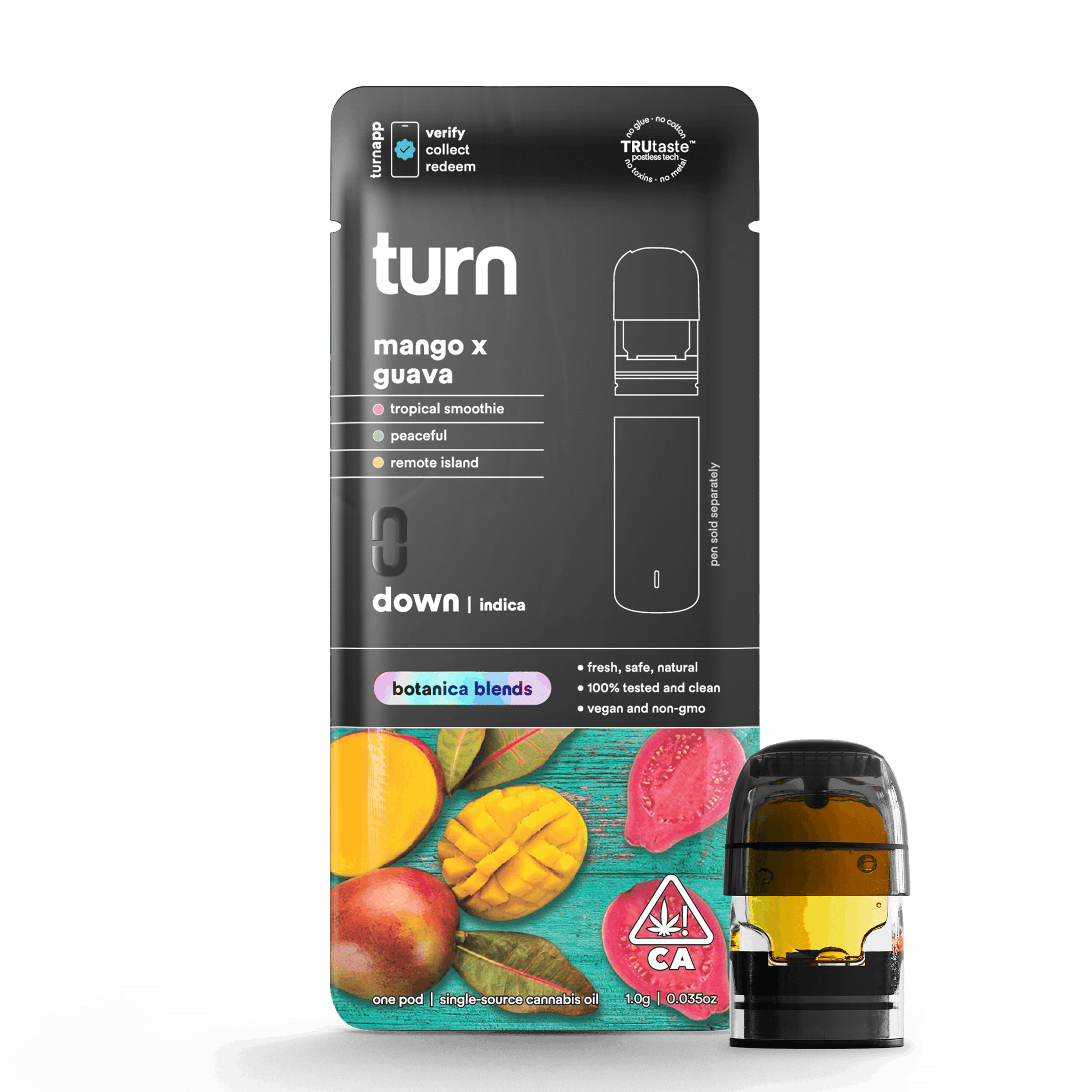 Turn Down Botanica Blends POD | 1g - Mango x Guava OG - Indica - Turn - - $26 - Vape Carts