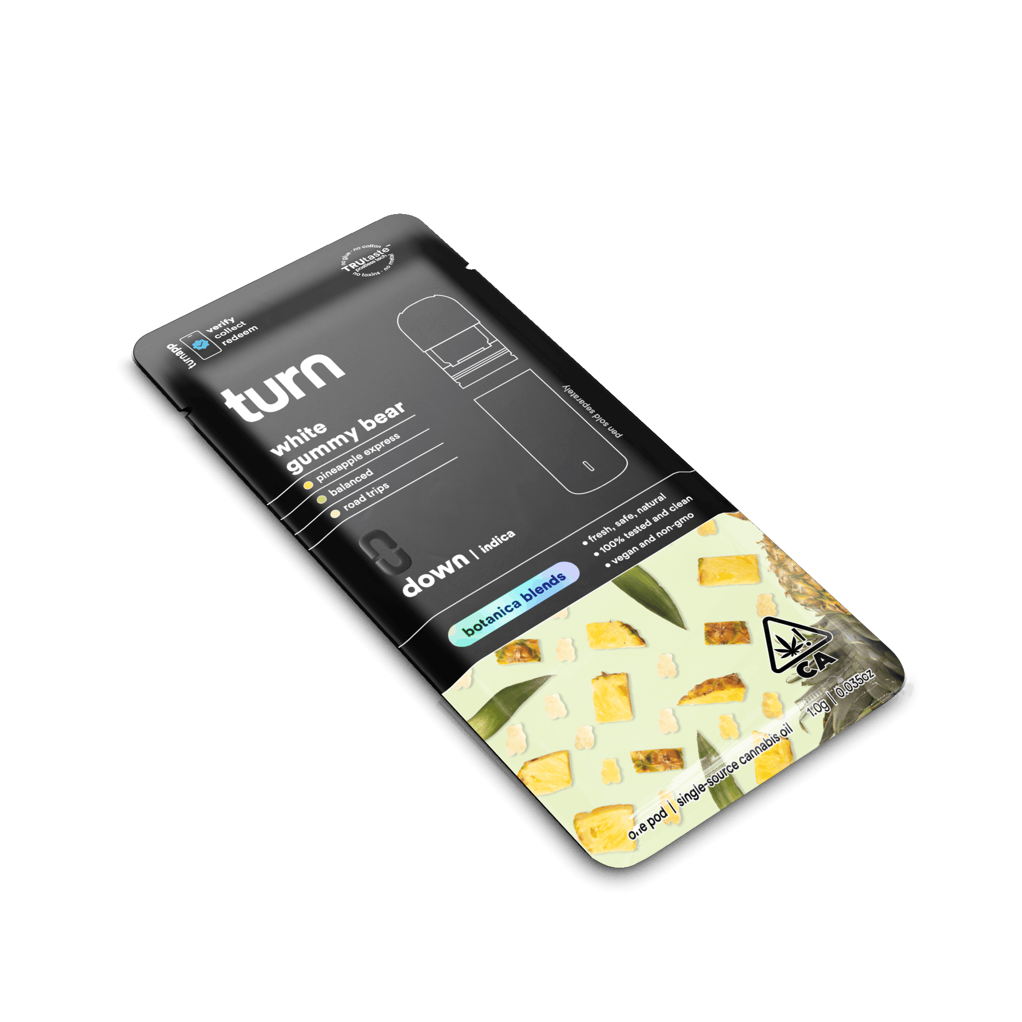 1.0g pod | white gummy bear | botanica blends | down | - Turn - 1.0g pod | white gummy bear Turn - $35 - Vape Pens