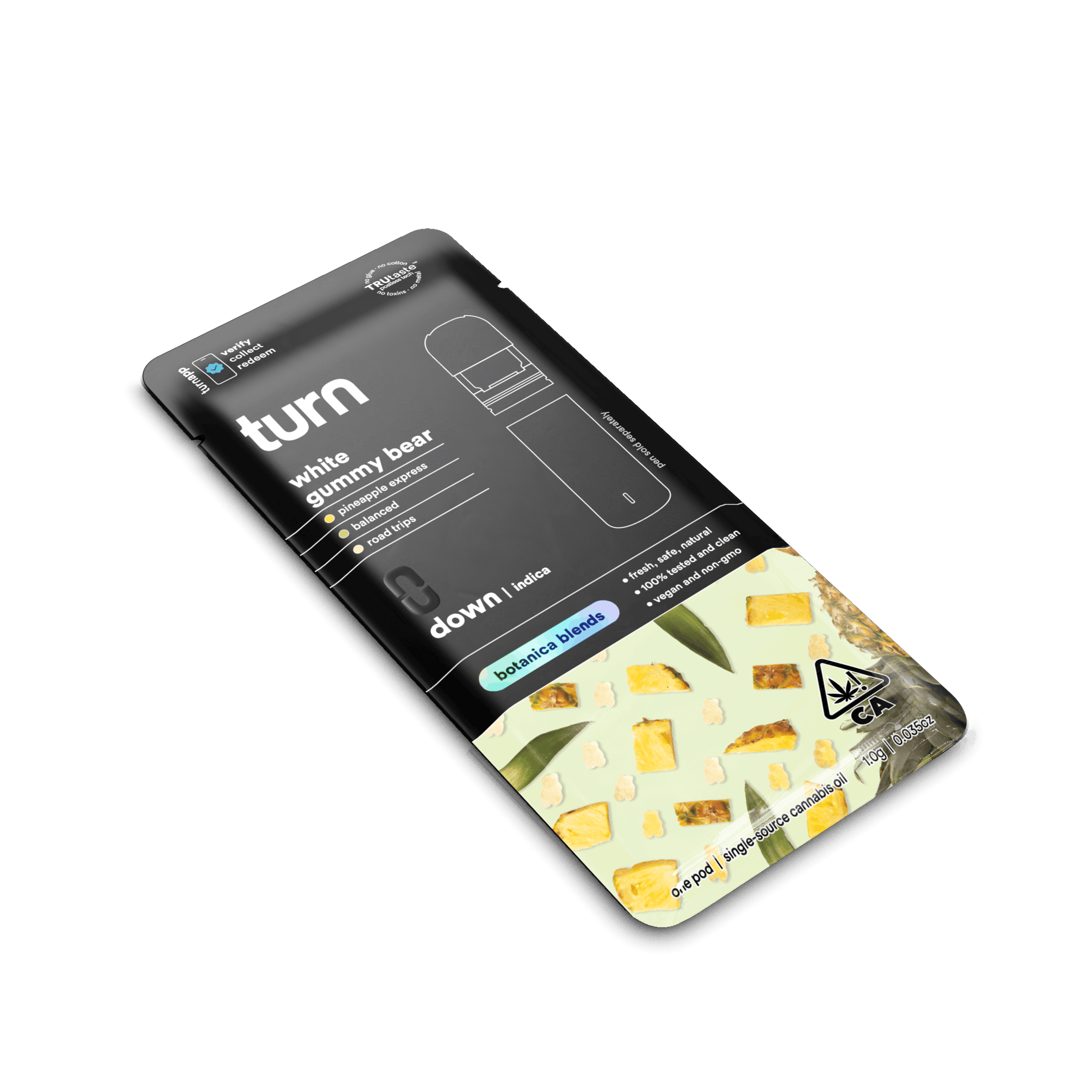 1.0g pod | white gummy bear | botanica blends | down | - Turn - 1.0g pod | white gummy bear Turn - $35 - Vape Pens