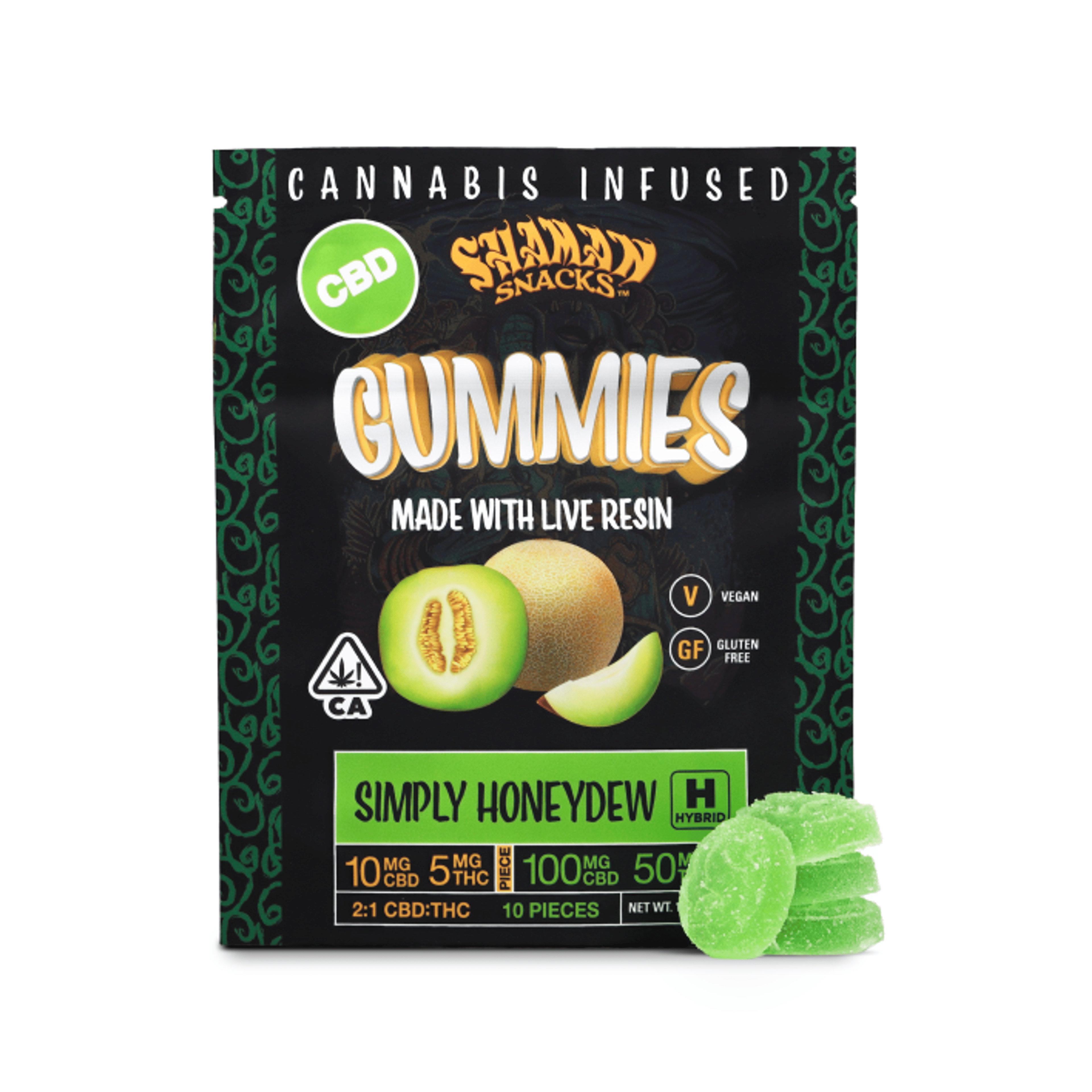 SIMPLY HONEYDEW 2:1 CBD - SHAMAN - - $12 - Edibles