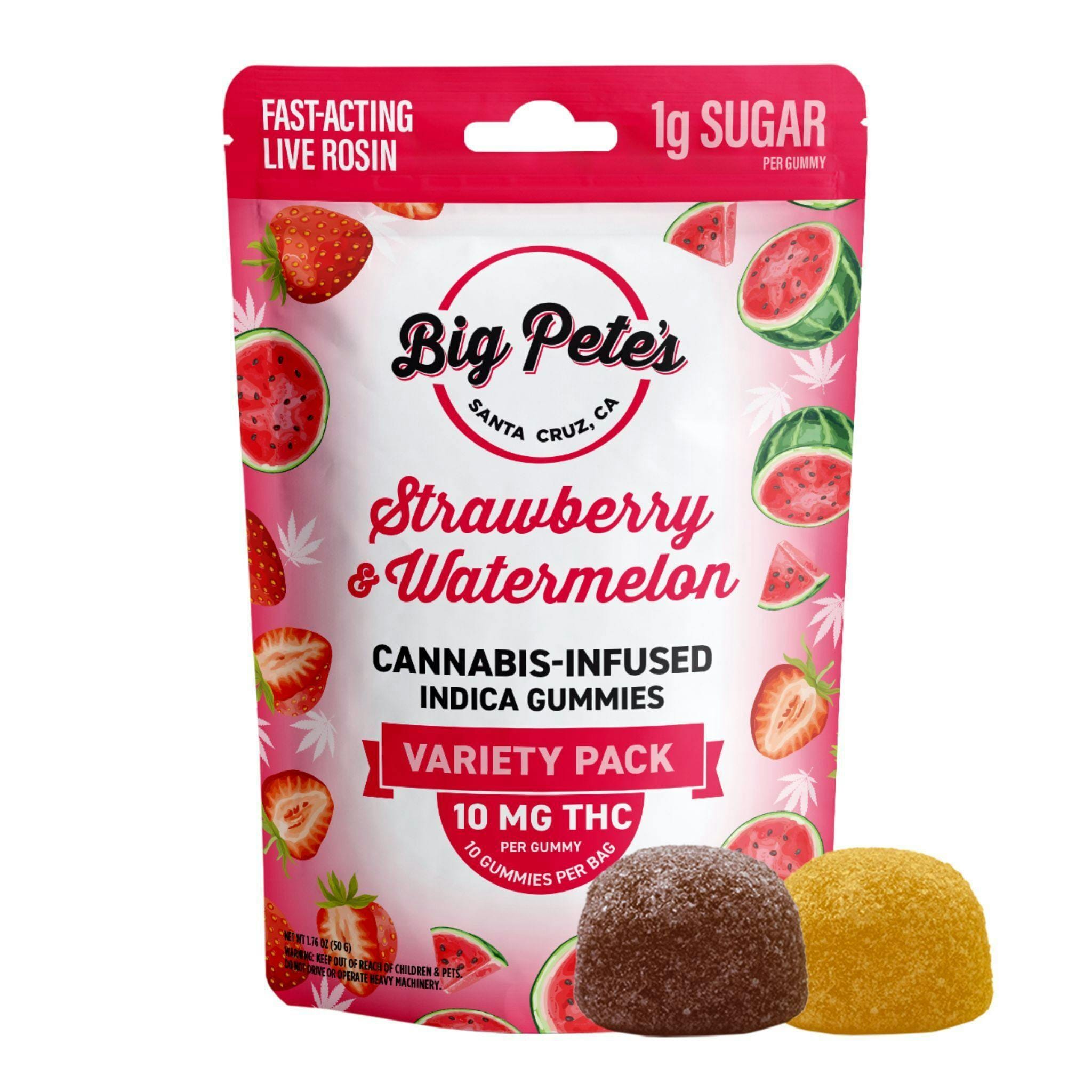 Strawberry & Watermelon Gummies - Big Pete's - 10 Piece - $20 - Edibles