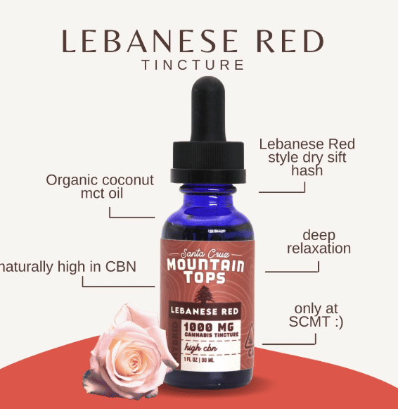 Lebanese Red HIGH CBN (I) - tincture (1,000mg THC) - Santa Cruz Mountain Tops -  - $45.99 - Tincture