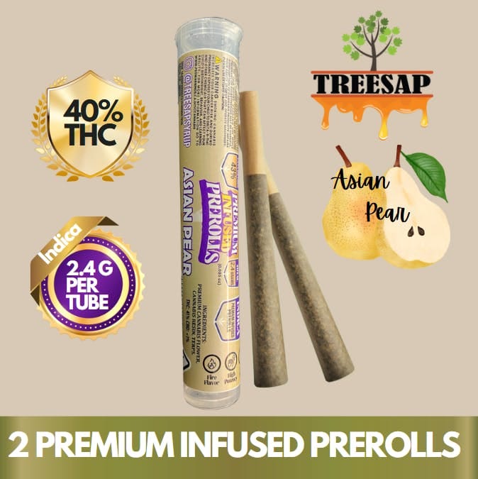 Treesap | 1.2gx2pk - Asian Pear- Infused Pre-Rolls - Treesap -  - $14.75 - Pre-Rolls