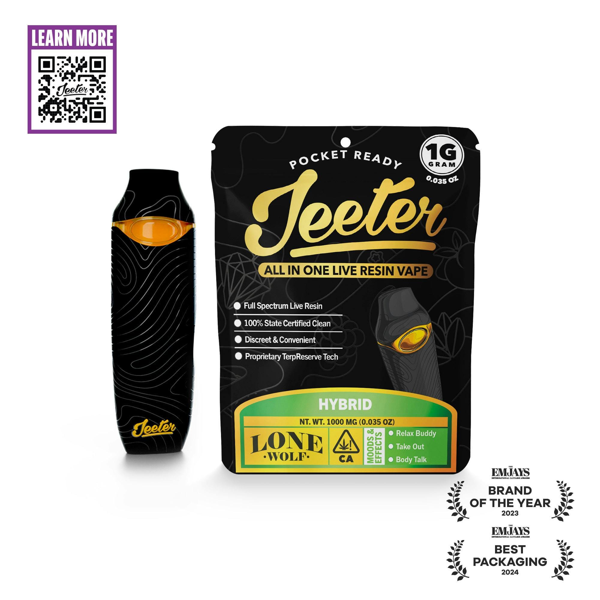 LONE WOLF LR DISP - Jeeter -  - $33.33 - Vape Cartridge