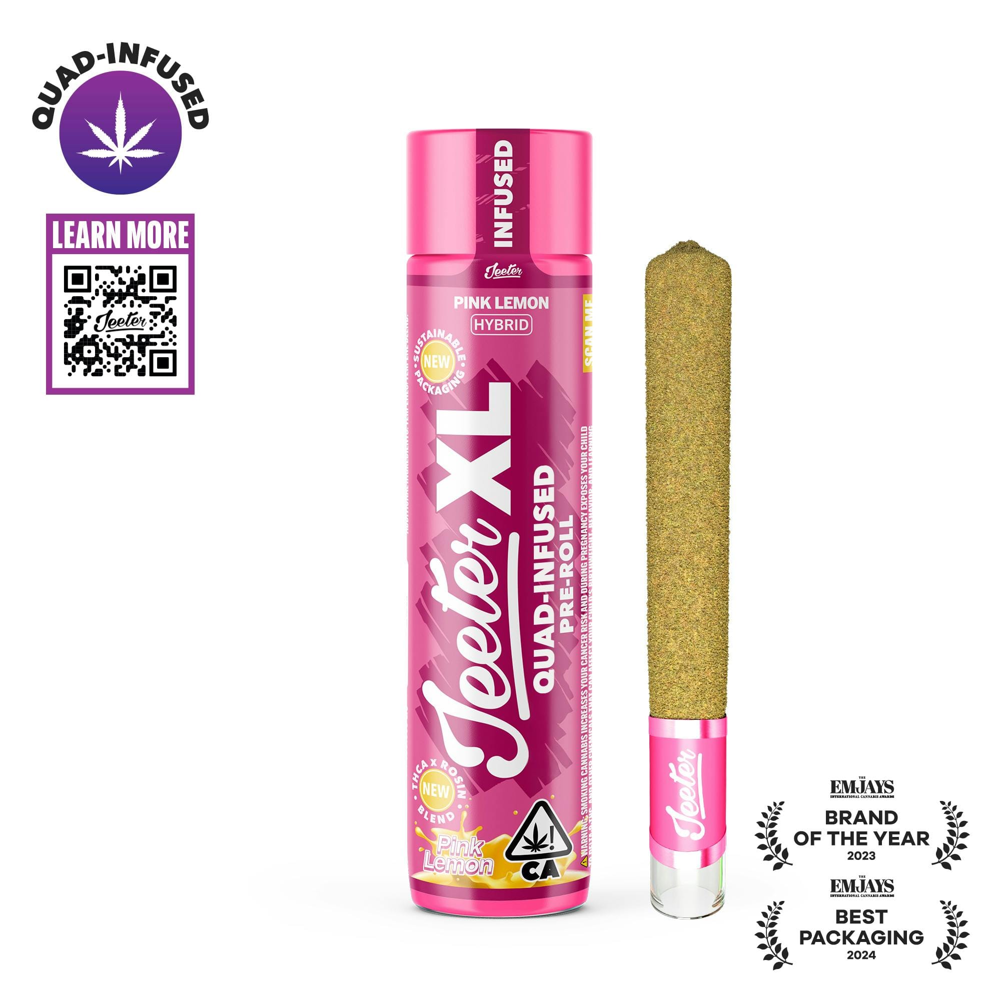 XL Quad Infused Jeeter | Pink Lemon - 2g - Jeeter -  - $40 - Infused Pre-Rolls