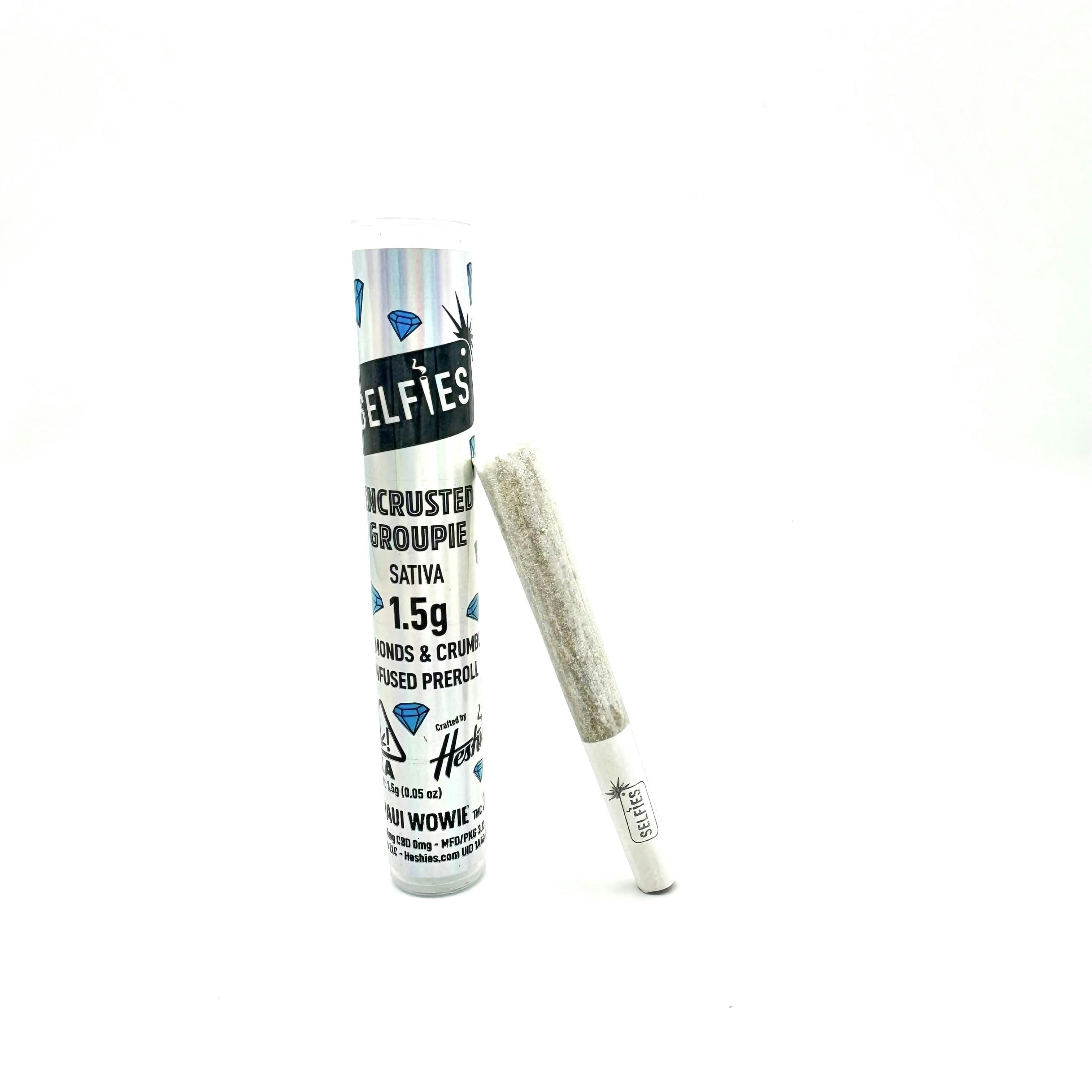 Maui Wowie Encrusted Groupie Infused Preroll 1.5g - Selfies -  - $18 - Preroll