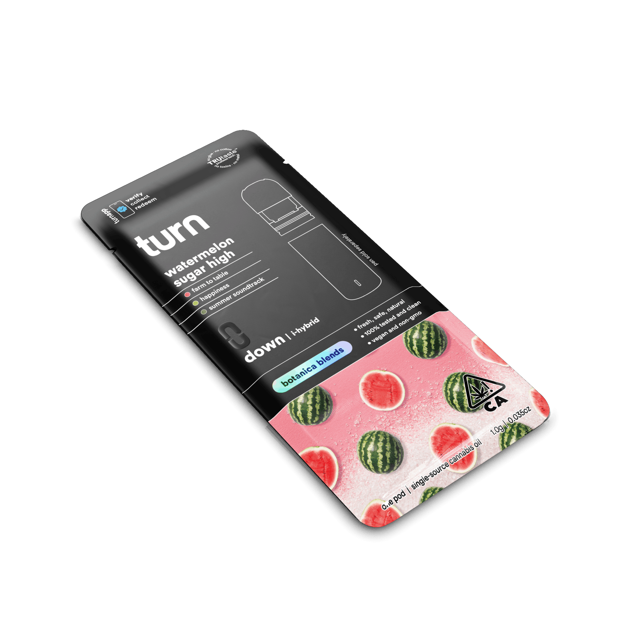 1.0g pod | watermelon sugar high | botanica blends | down | - Turn - 1.0g pod | watermelon sugar high Turn - $35 - Vape Pens