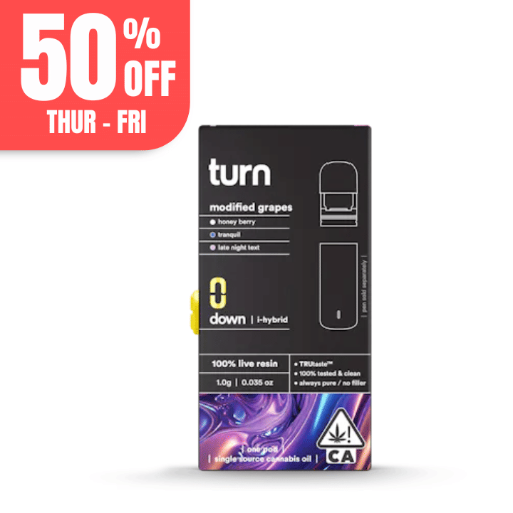 Turn Down Live Resin POD | 1g - Modified Grapes - Indica Hybrid - Turn -  - $36 - Vape Carts