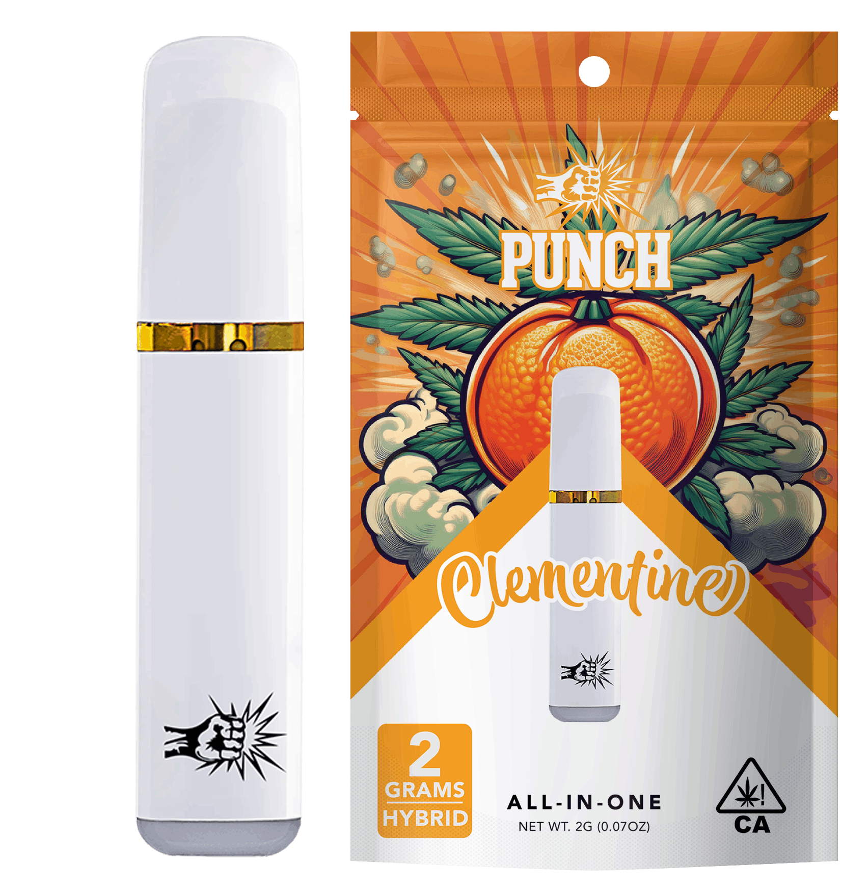 Clementine Distillate AIO (2g) Hybrid - Punch Edibles & Extracts -  - $25.21 - Vapes